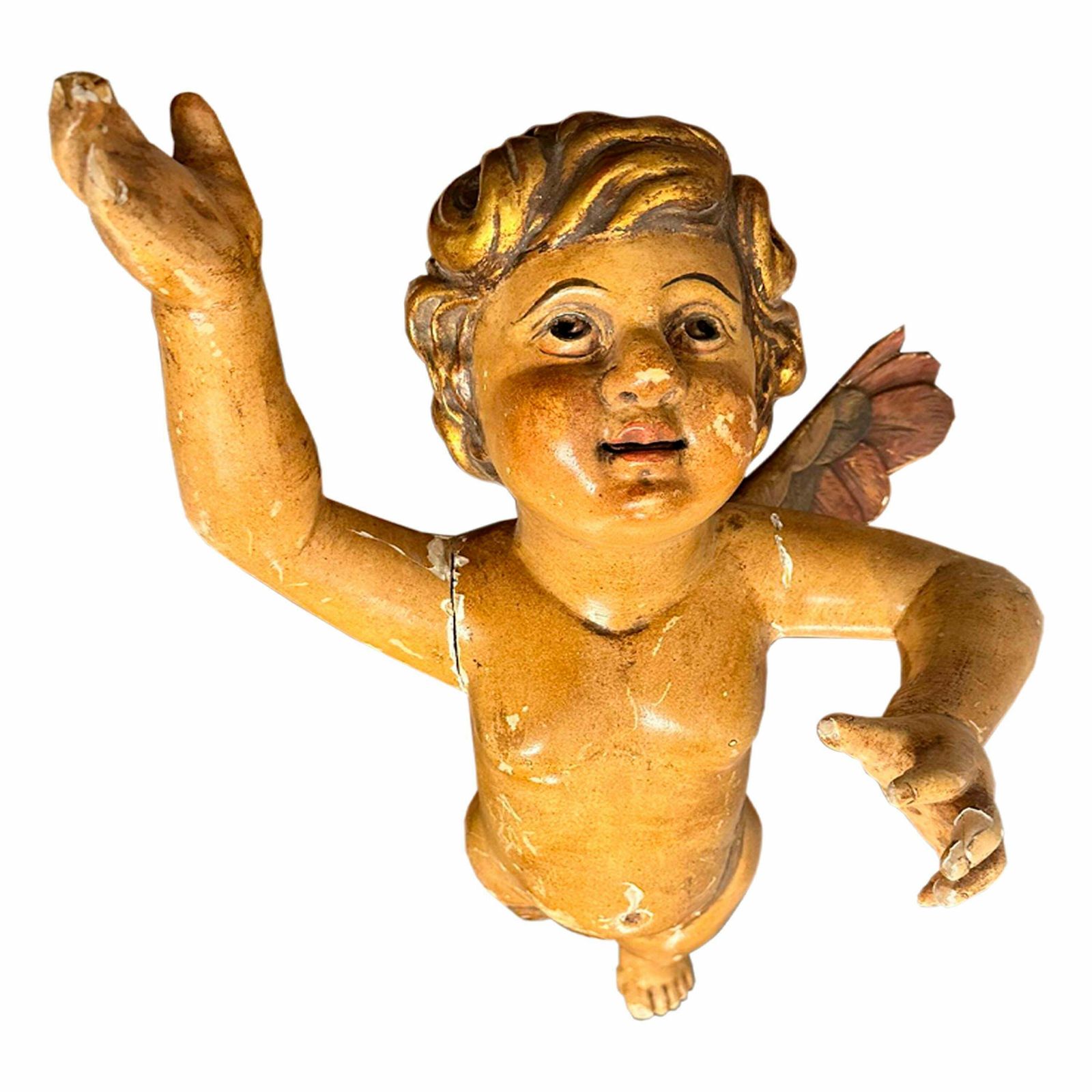 19th Century Wood Carved Angel Sculpture, Spain, 1800 photo vinterior