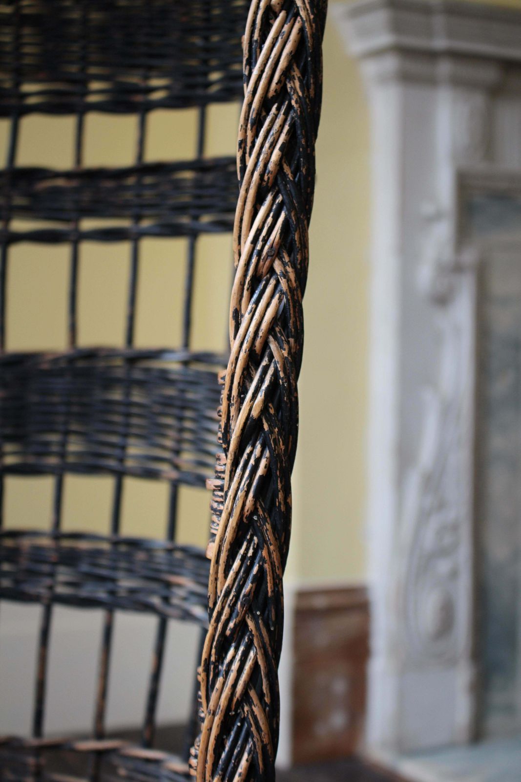 Early 20th C Hooded Porters Wicker Willow Lawn Conservatory Chair Country House photo buy