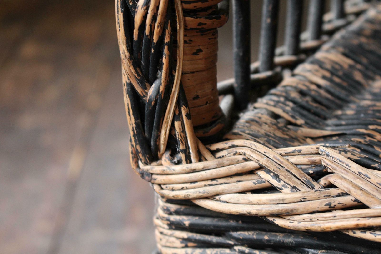 Early 20th C Hooded Porters Wicker Willow Lawn Conservatory Chair Country House photo vintage