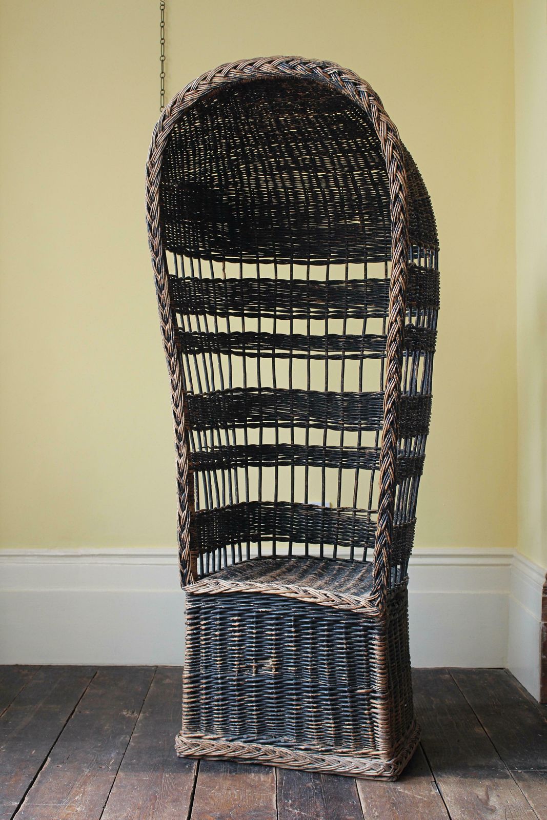 photo furniture Early 20th C Hooded Porters Wicker Willow Lawn Conservatory Chair Country House