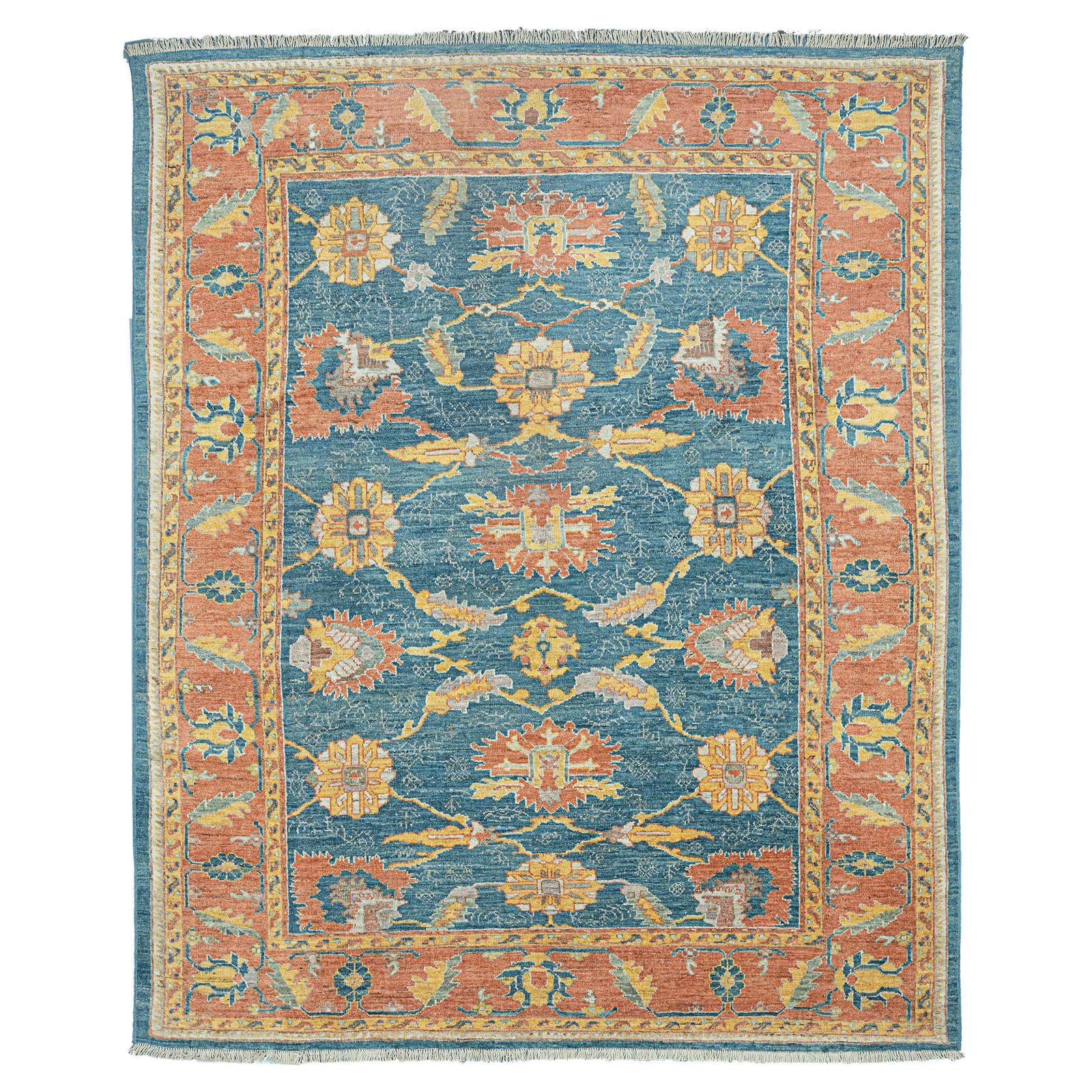 Antique Finished Ushak Carpet 376x312cm