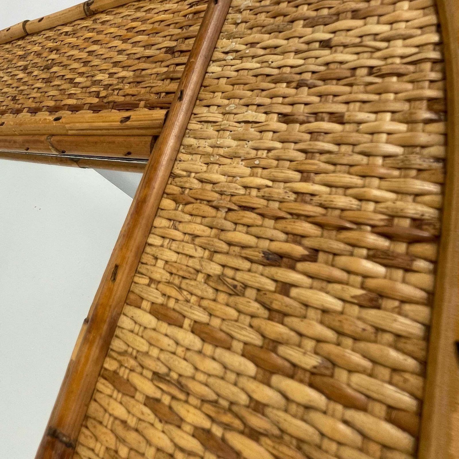 photo furniture Bamboo & Rattan Wall Mirror, Dal Vera Italy 1950s