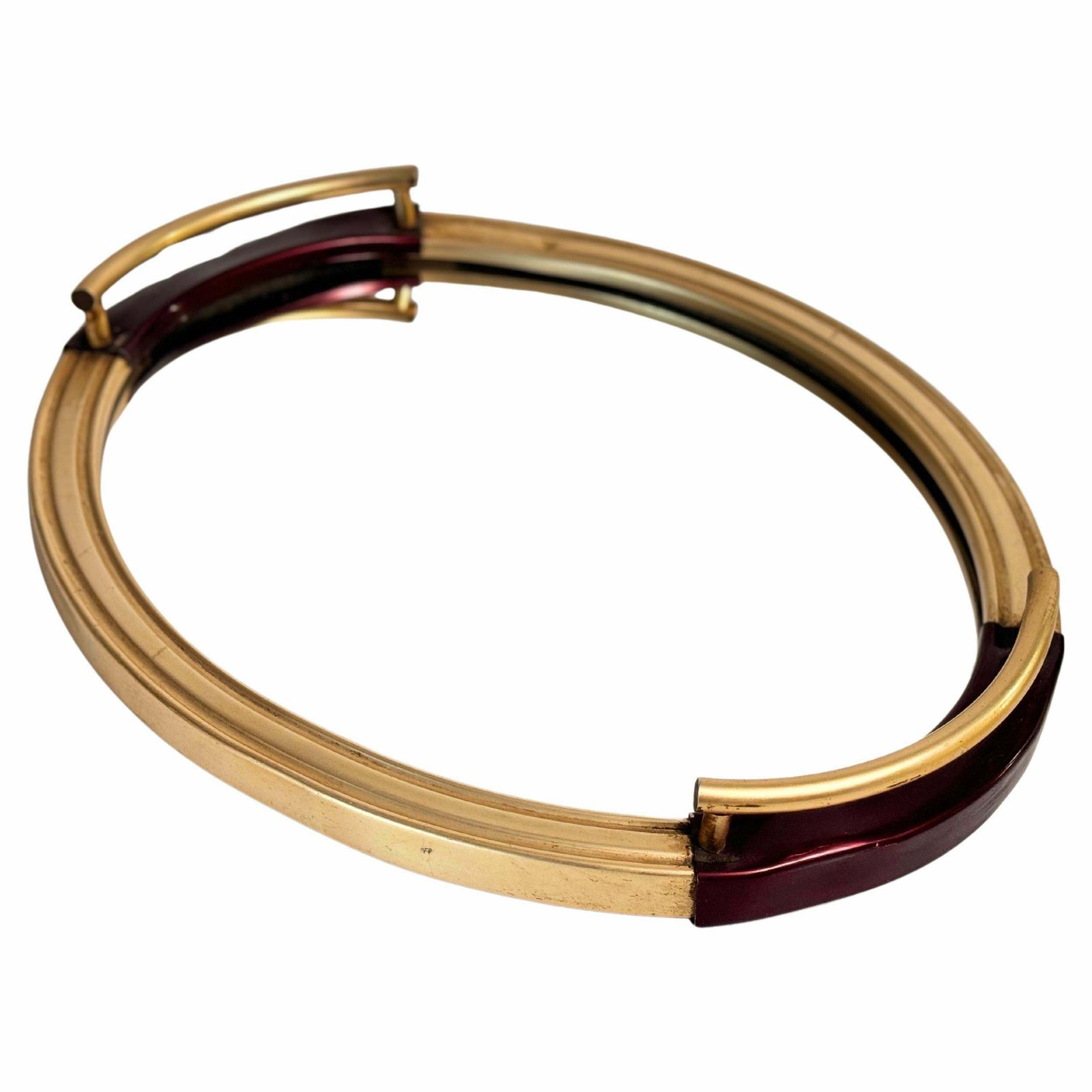 Art Deco Platter Tray Brass And Brown Brass Handles And Mirror, France, 1930