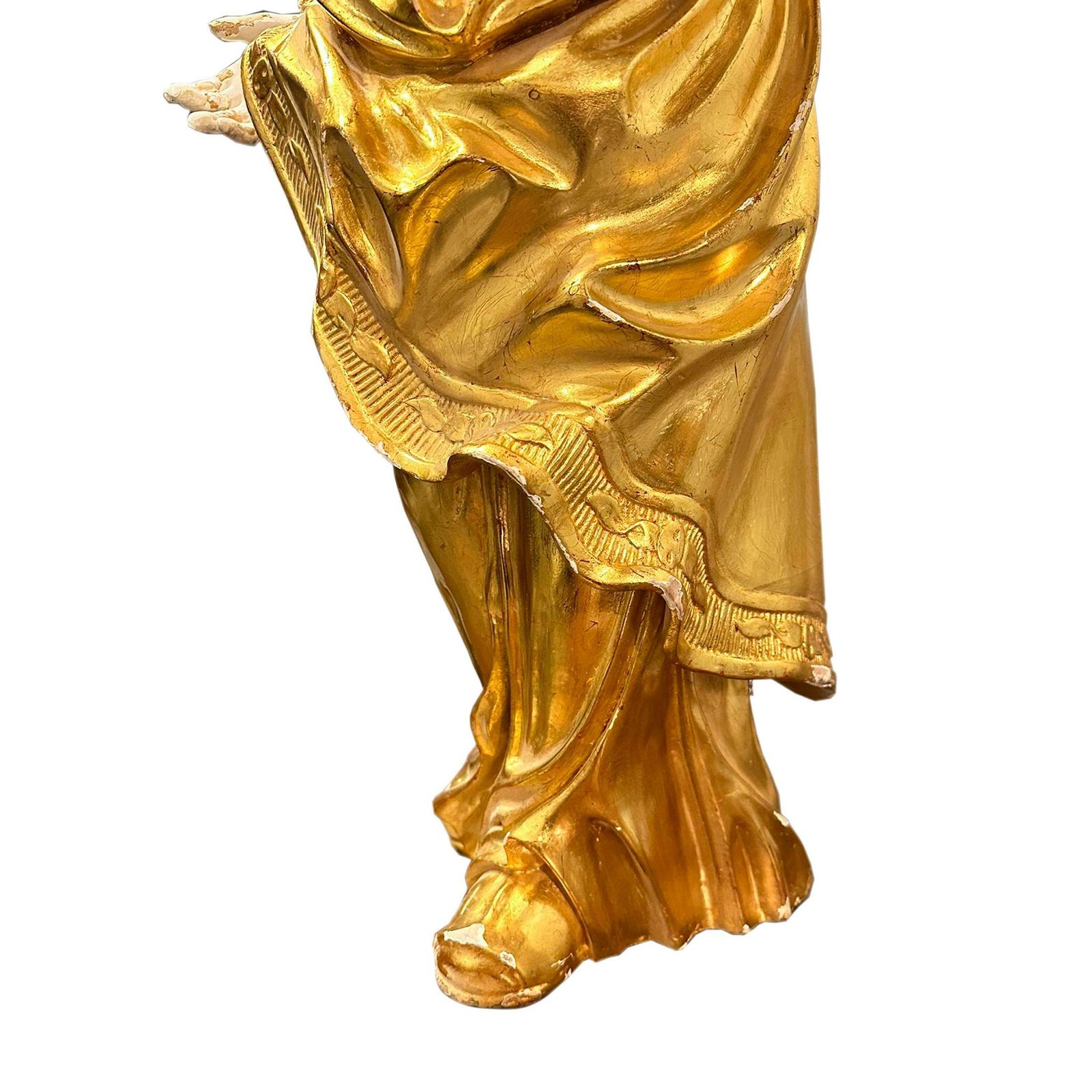 photo furniture Saint Nicholas Of Bari Handcarved Sculpture With Gold Leaf, France, 19th Century