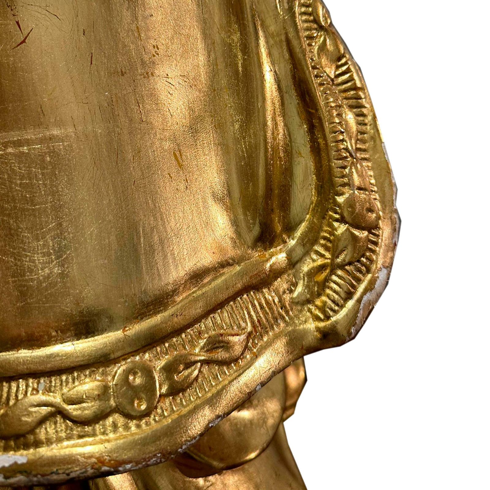 photo for sale Saint Nicholas Of Bari Handcarved Sculpture With Gold Leaf, France, 19th Century