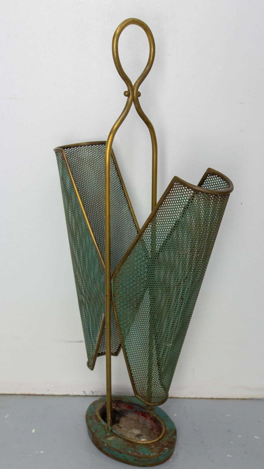 Italian Brass Umbrella Rack Stand In The Matégo Style, 20th Midcentury photo 811.0