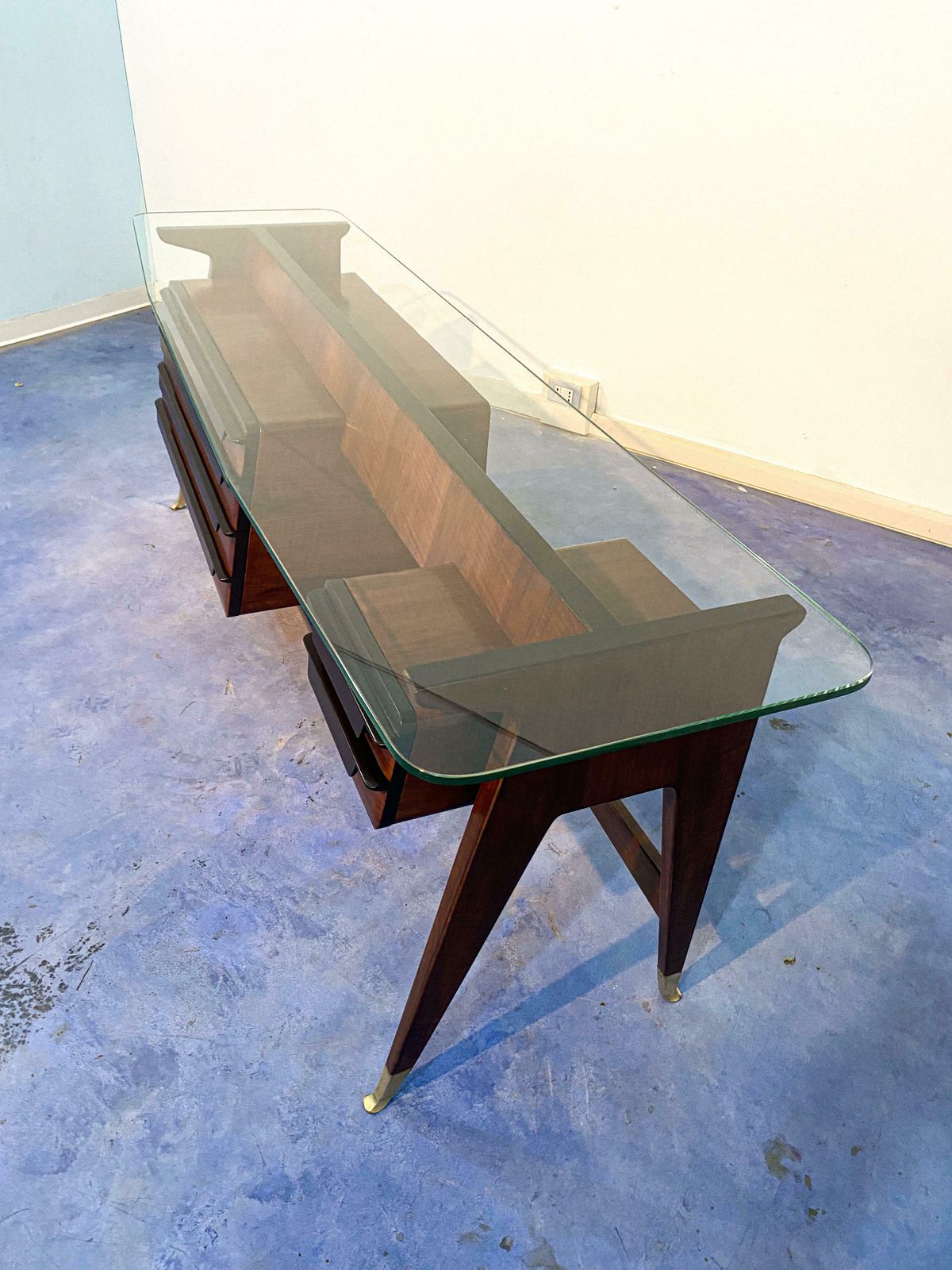 Italian Midcentury Sideboard Console Dresser Designed By Vittorio Dassi, 1950s photo Furniture