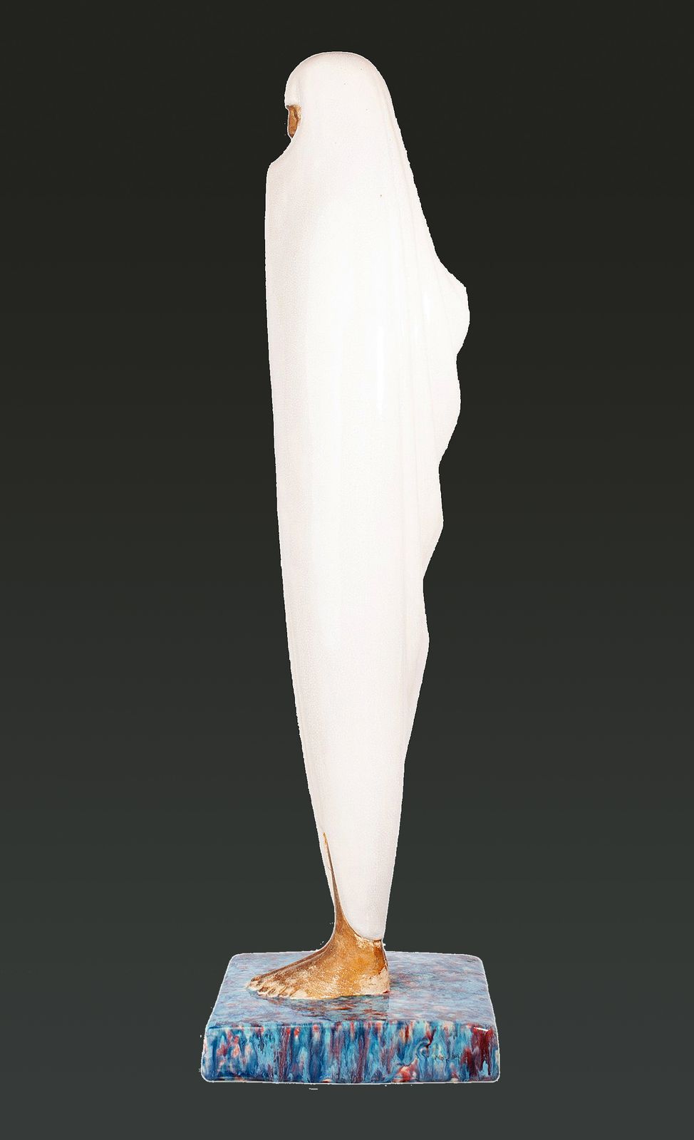 1920s Art Déco Glazed Ceramic Sculpture With Base 'La Femme Voilée De Marrakech' By Céline Lepage, France photo furniture