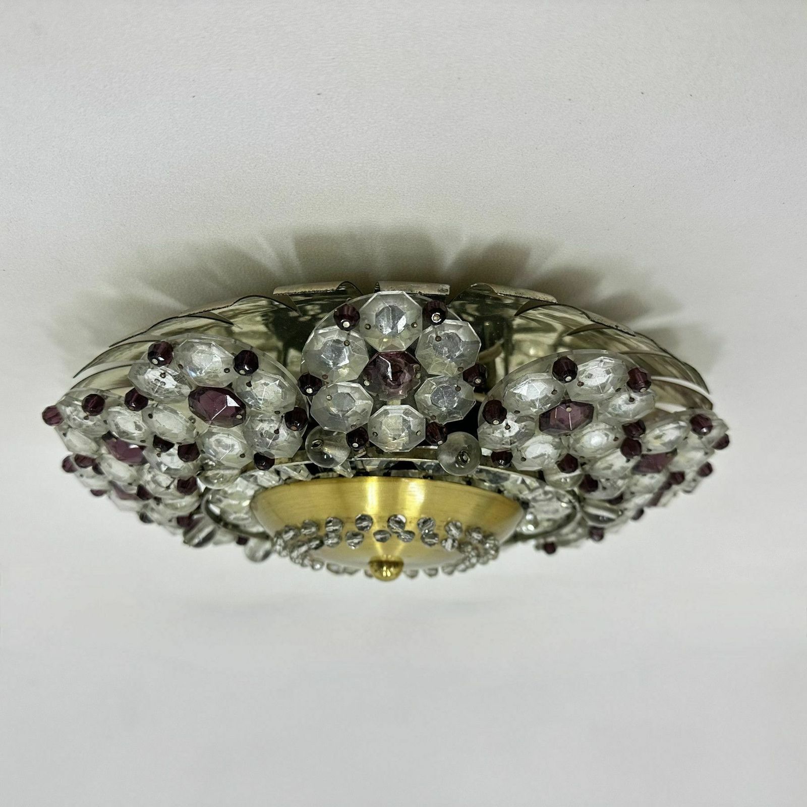 photo for sale Oostenrijkse Stejnar Kristallen Plafondlamp, Ca. Jaren 1960