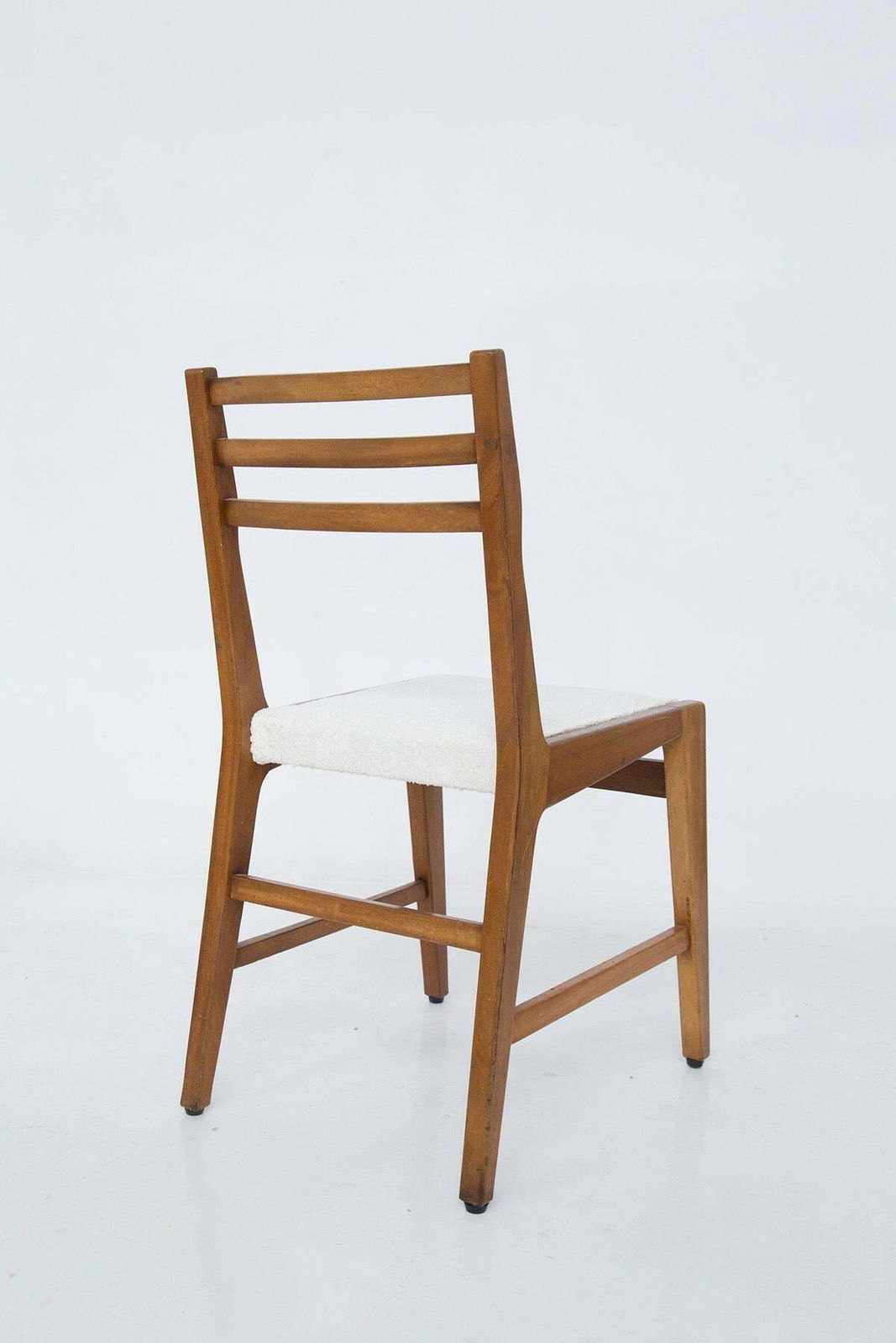Bbpr Attr. To Set Of 12 Wooden Mid Century Chairs In Bouclé photo buy
