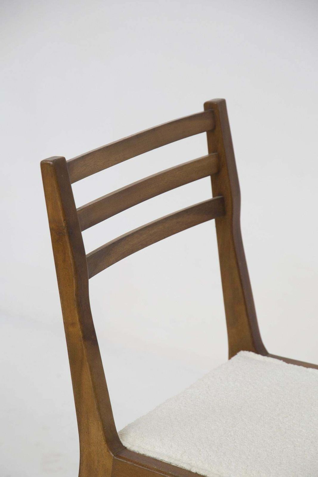 photo for sale Bbpr Attr. To Set Of 12 Wooden Mid Century Chairs In Bouclé