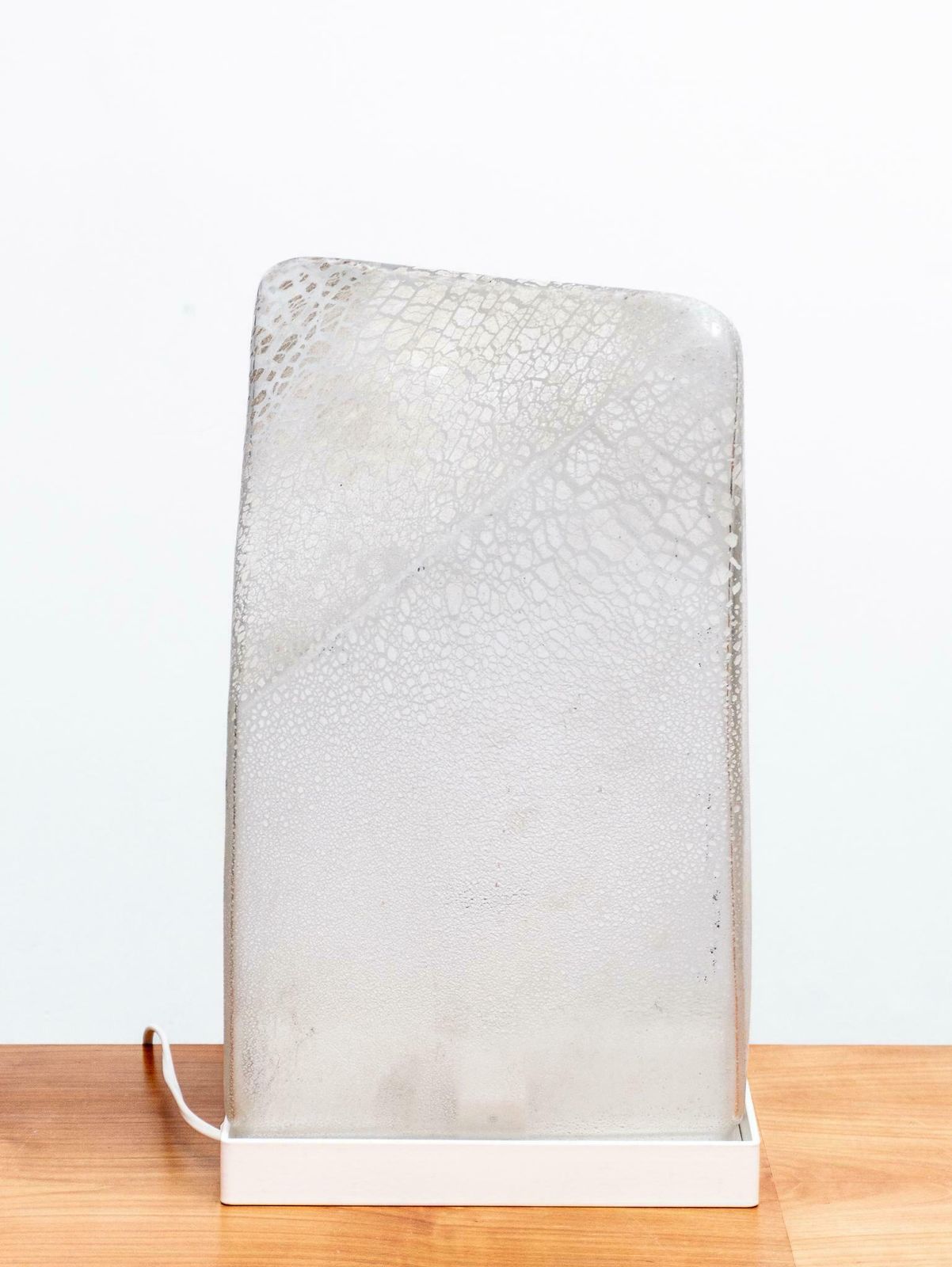 photo for sale Alfredo Barbini Table Lamp Murano Hand Blown Glass In Scavo Geometric Design