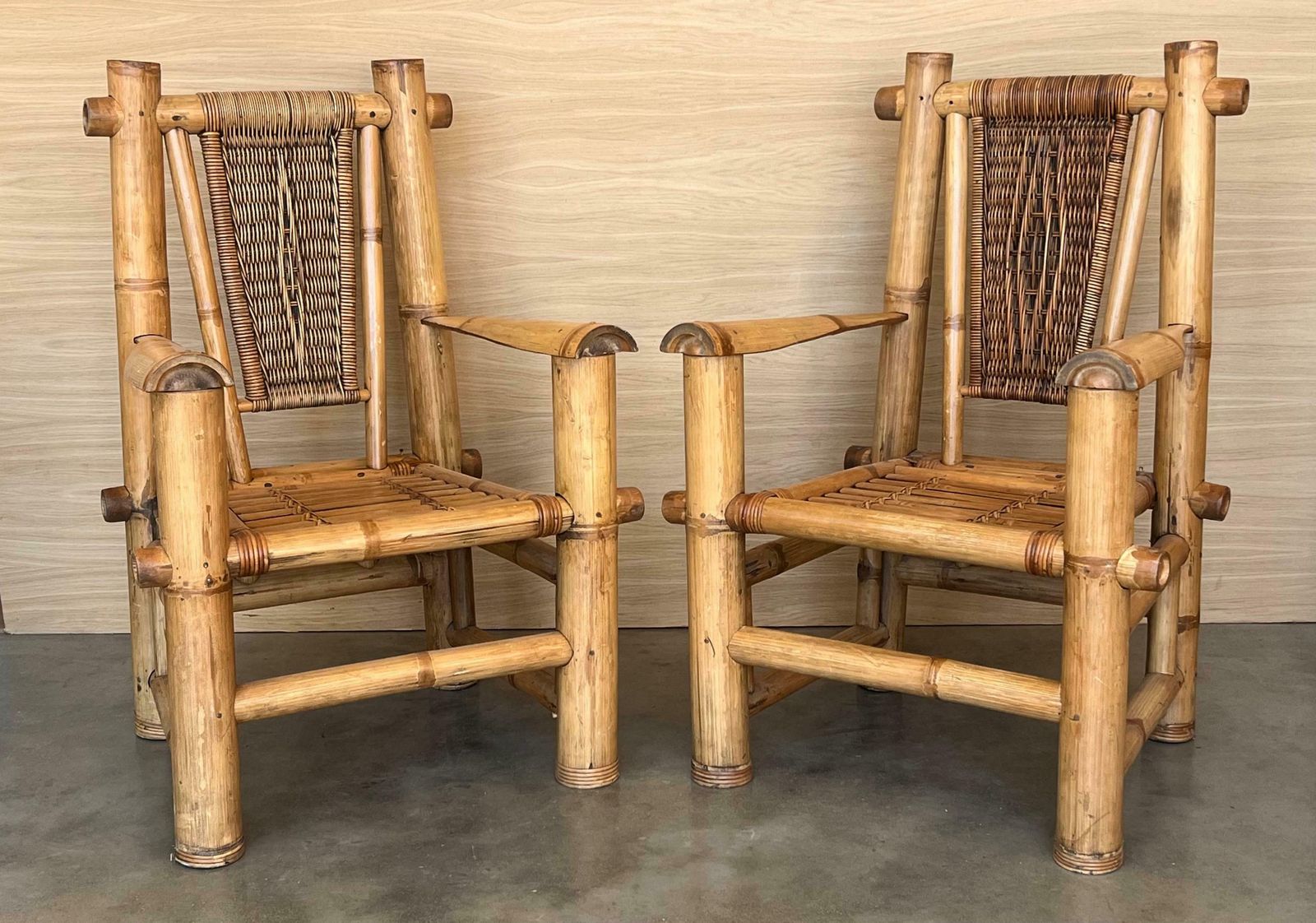 Budji Layug Style Majestic Jumbo Bamboo Pagoda Lounge Chairs photo Furniture