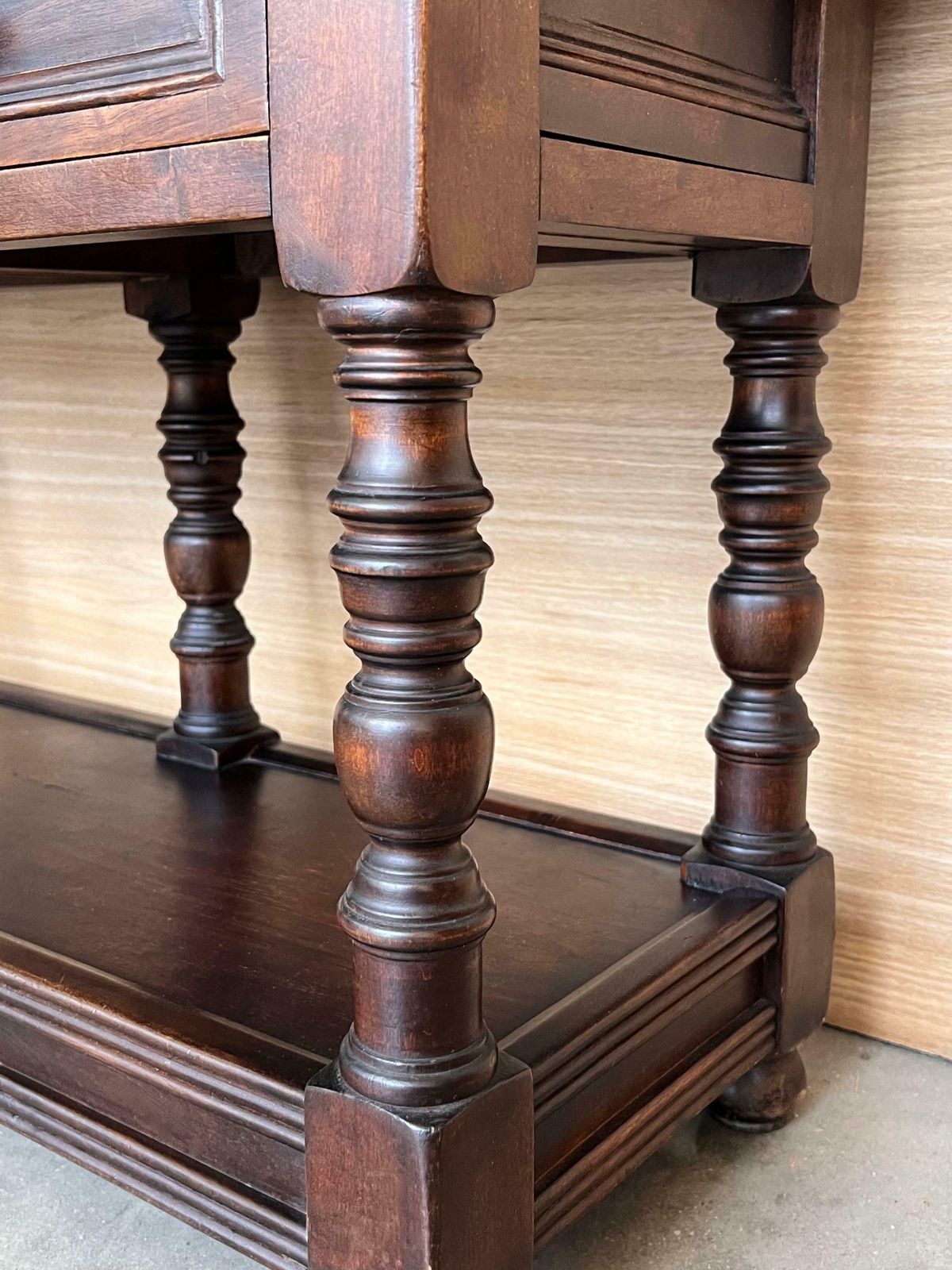 photo buy Early 20th Spanish Large Side Table With Two Drawers Or Large Nightstands