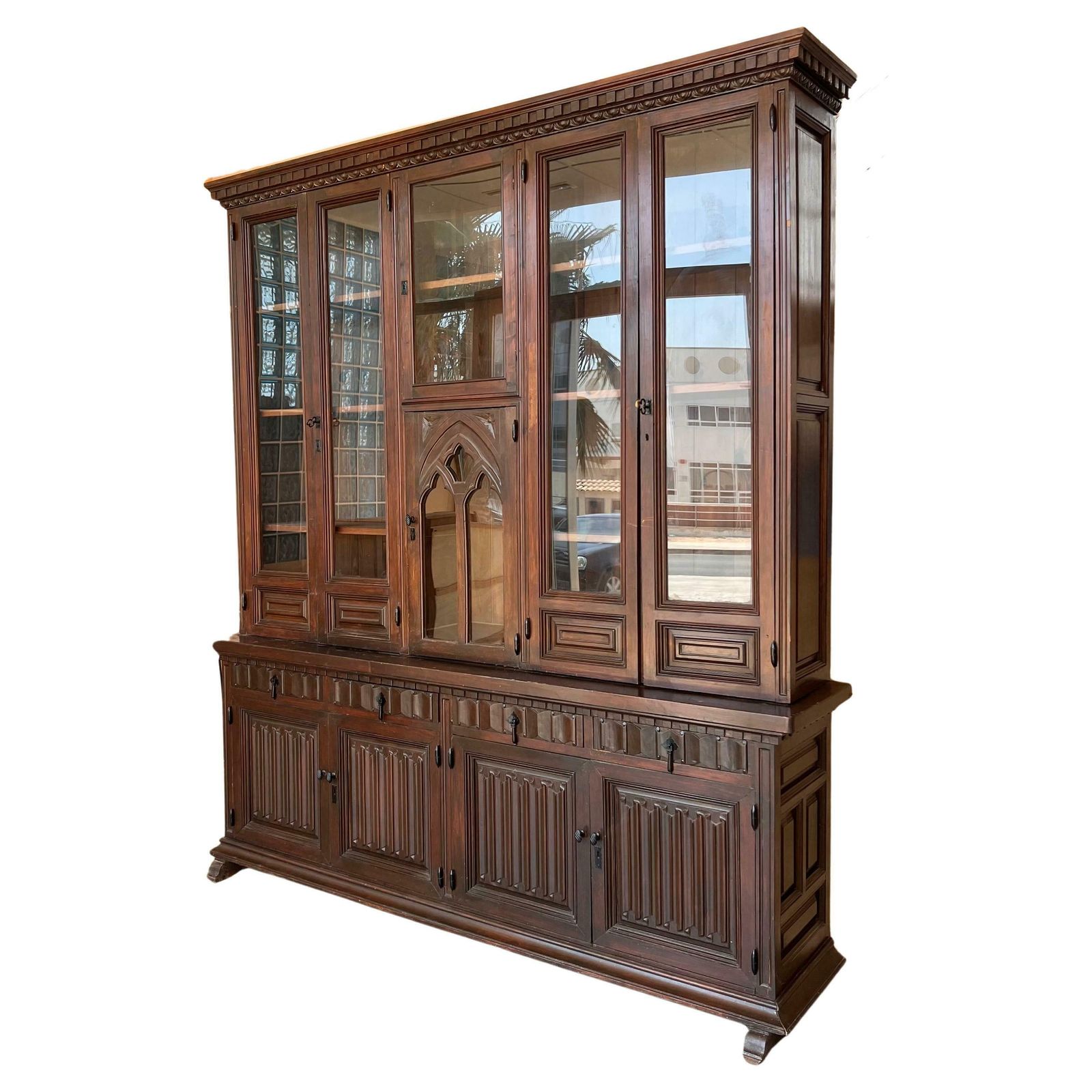 19th Century French Large Empire Period Bookcase Or Church Cupboard