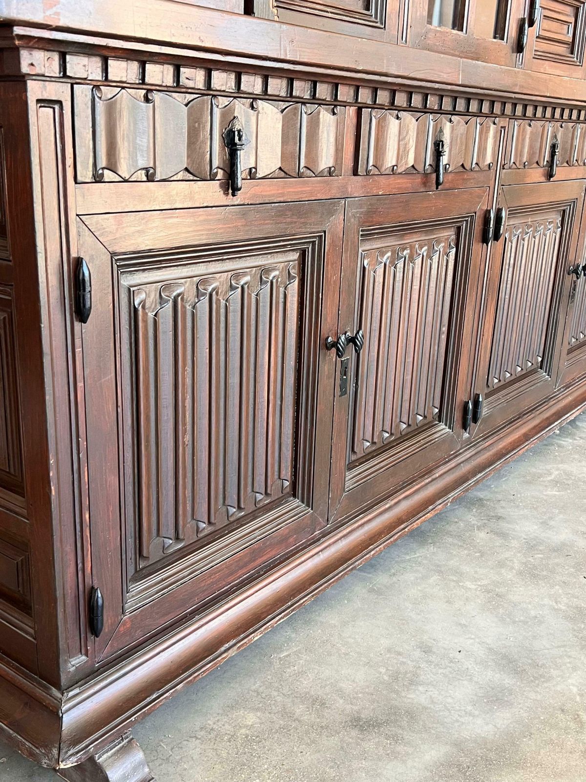 Furniture 19th Century French Large Empire Period Bookcase Or Church Cupboard photo