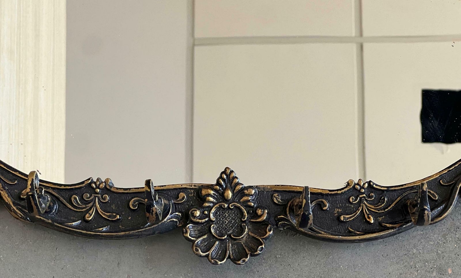 photo furniture 19th Century French Bronze Wall Mounted Coat Rack With Mirror