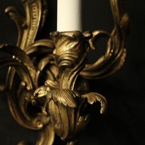 French Gilded Bronze Antique Wall Sconces photo Lighting