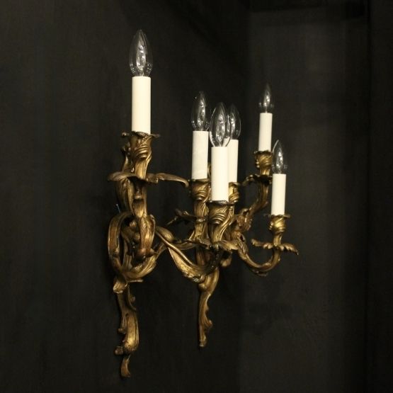 French Gilded Bronze Antique Wall Sconces photo vinterior