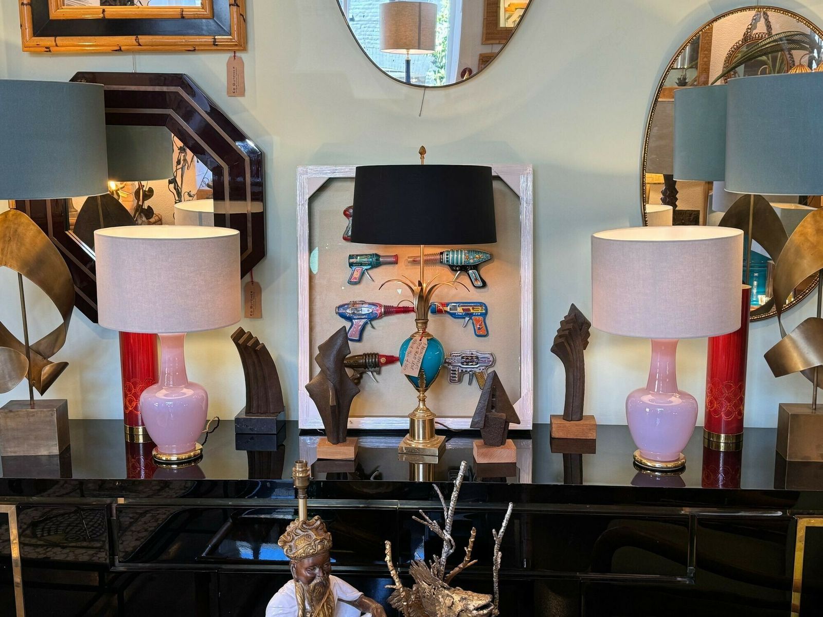 A Pair Of Lavender Opaline Murano Glass Lamps By Cenedese photo vinterior
