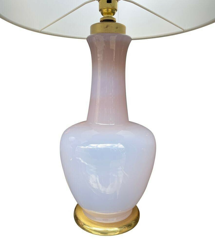 A Pair Of Lavender Opaline Murano Glass Lamps By Cenedese photo buy