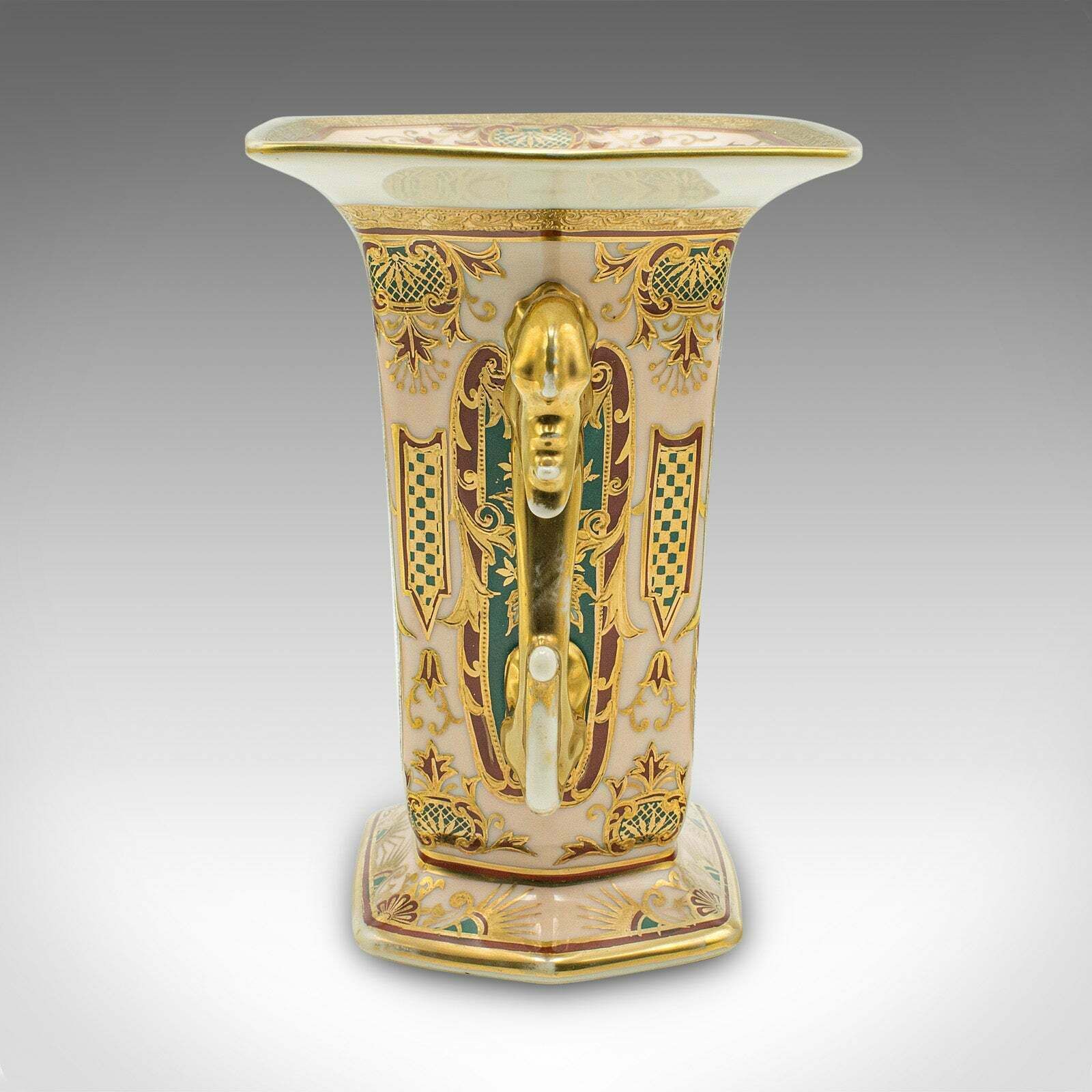 Antique Display Vase, Japanese, Ornate Ceramic, Flower Sleeve, Noritake, C.1920 photo for sale