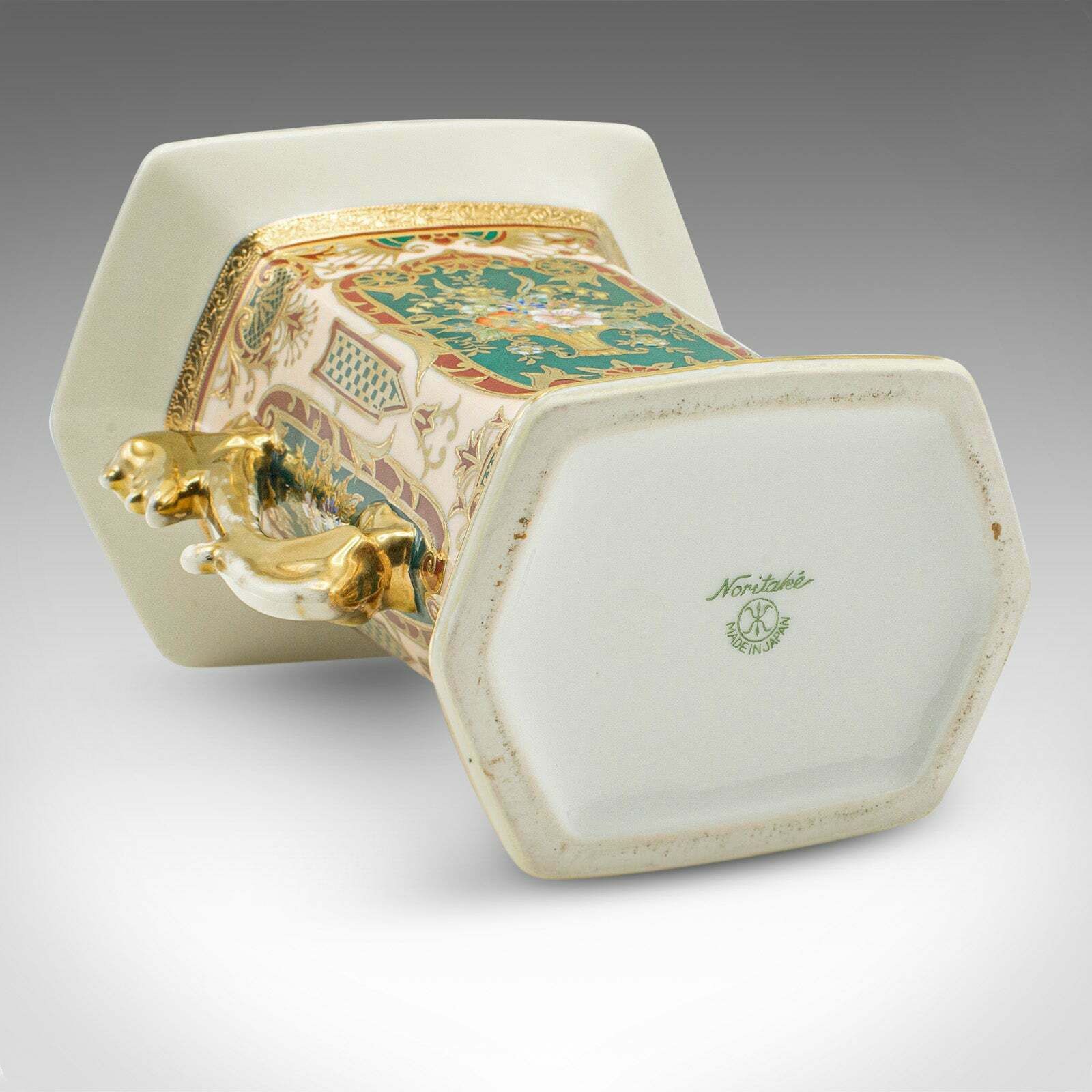 Antique Display Vase, Japanese, Ornate Ceramic, Flower Sleeve, Noritake, C.1920 photo vintage