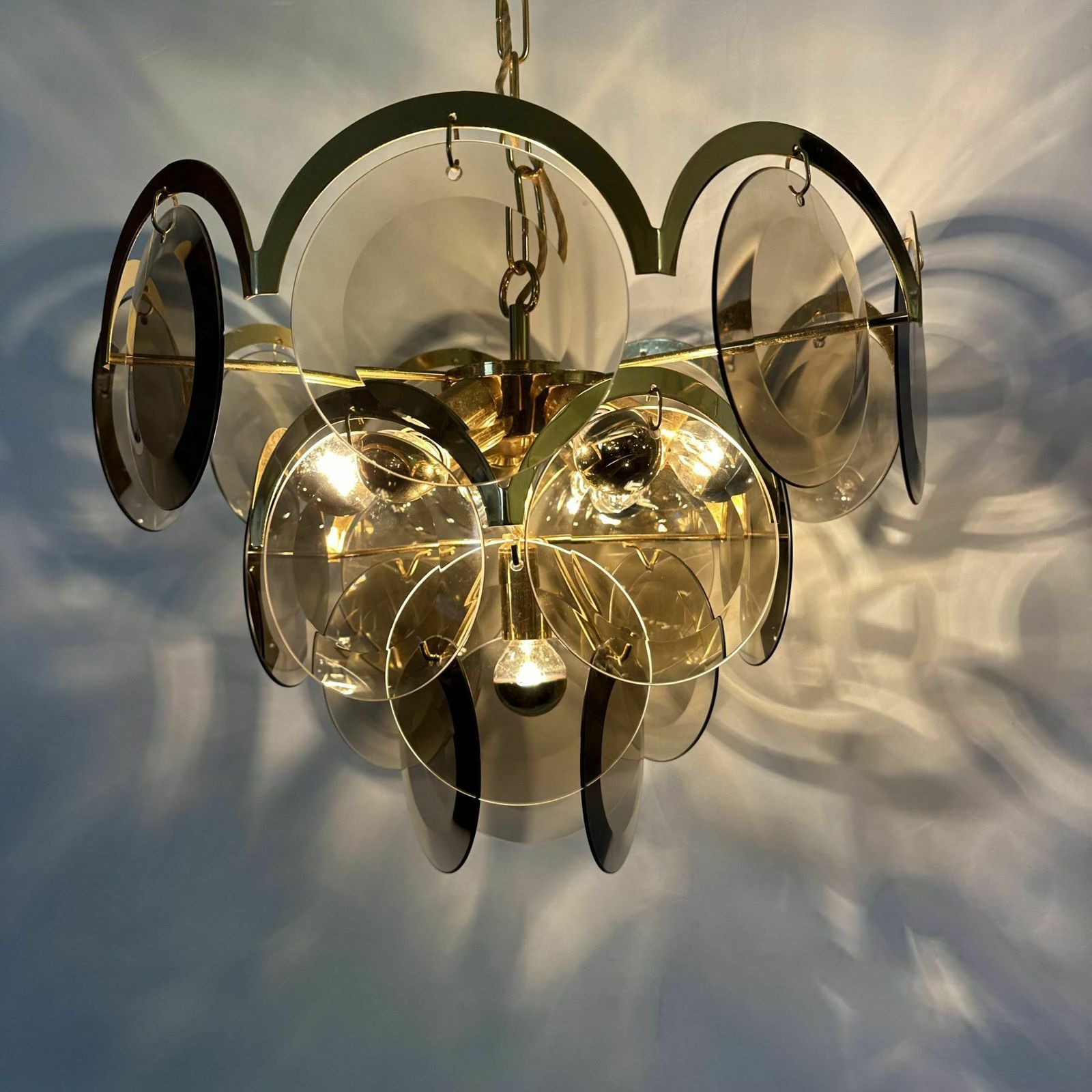 Vistas Gold Smoked Glass, Hanglamp Uit De Jaren 1970 photo furniture