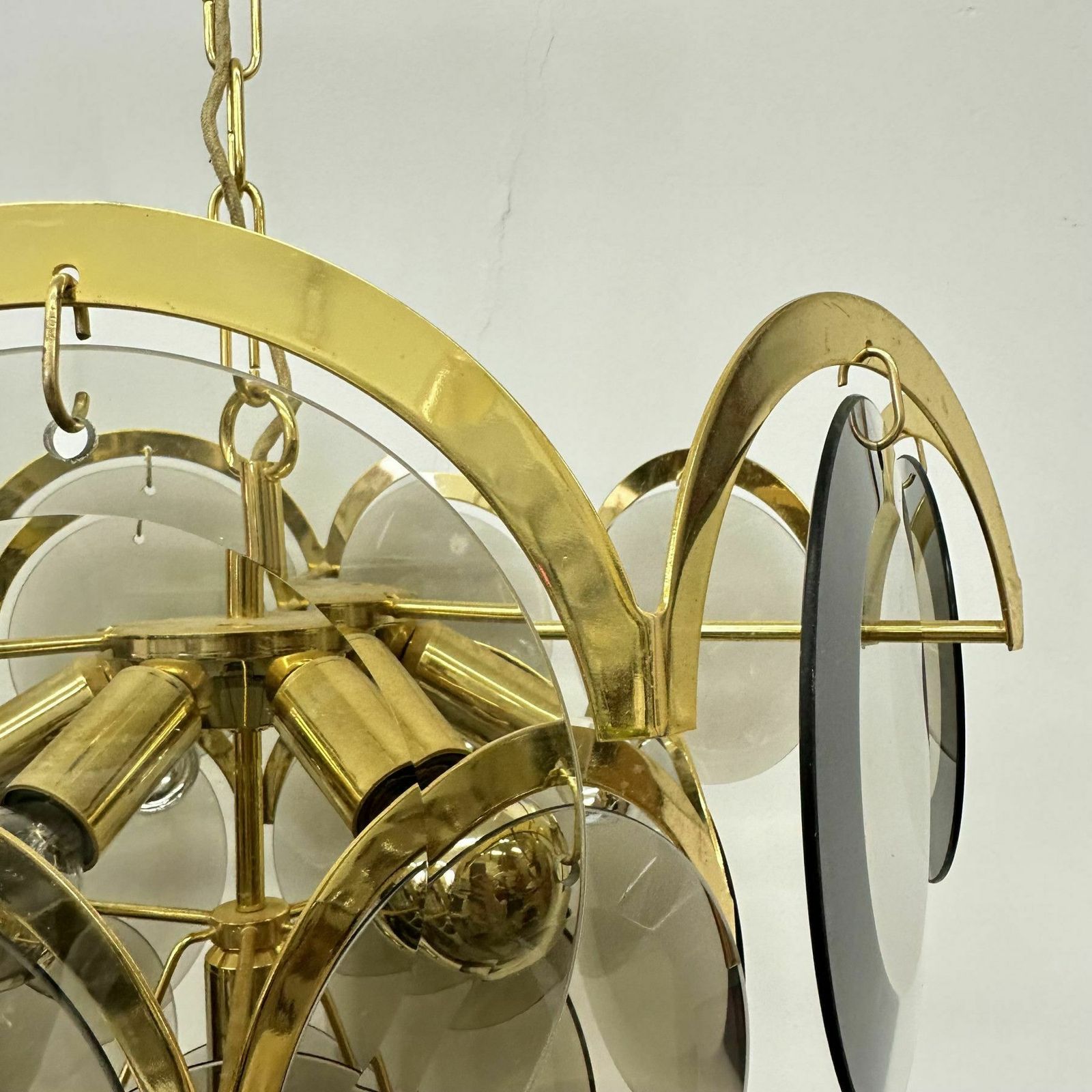Vistas Gold Smoked Glass, Hanglamp Uit De Jaren 1970 photo vinterior