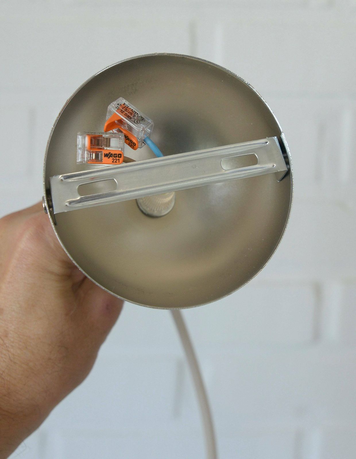 photo for sale Trumpet Pendant Lamp / Ceiling Light / Meblo Albatros / Blue Plastic Lighting / Vintage Hanging Lamp / 1970's / Mid Century Modern / Retro