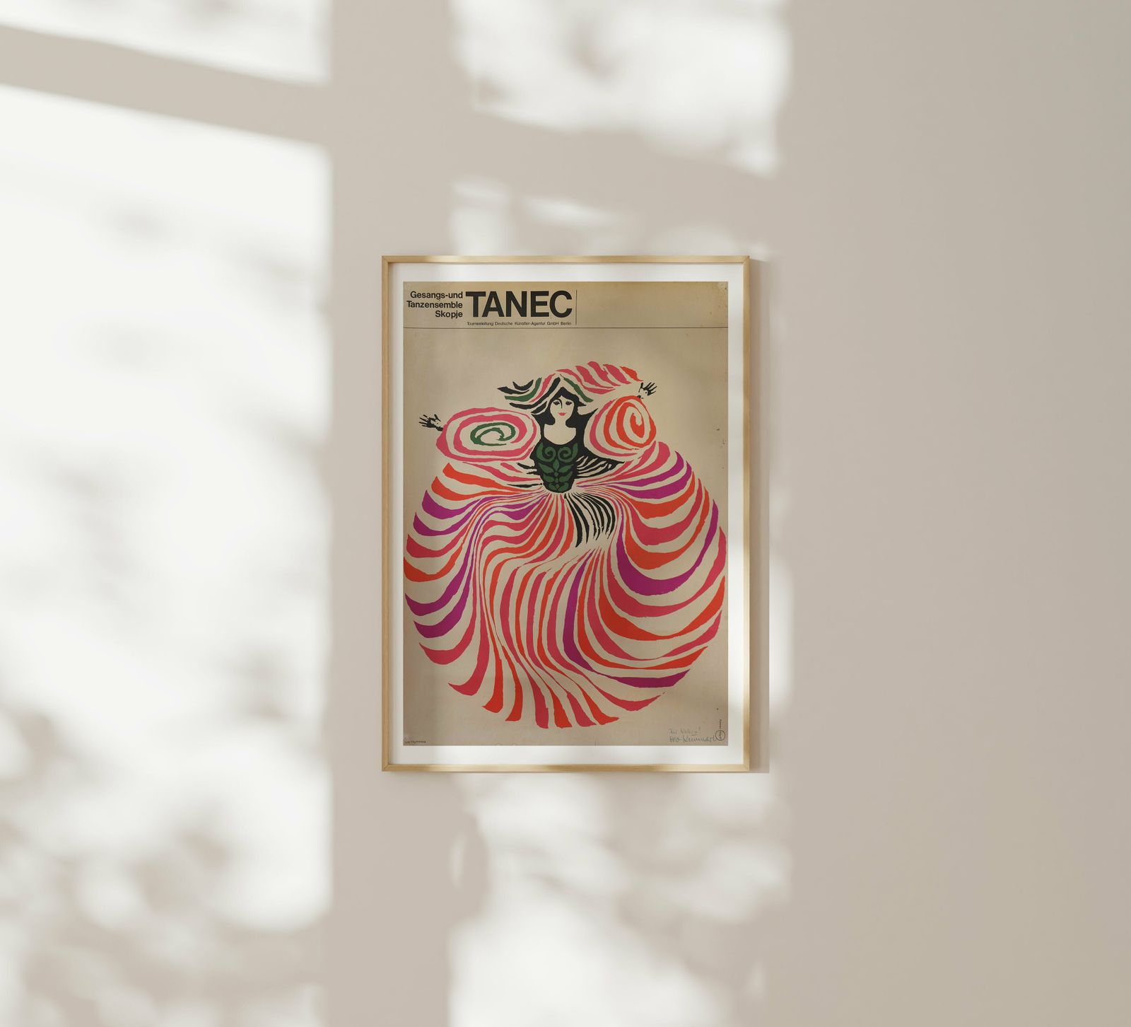 Skopje Song And Dance Ensemble   Original East Germany Poster | 1968 photo furniture