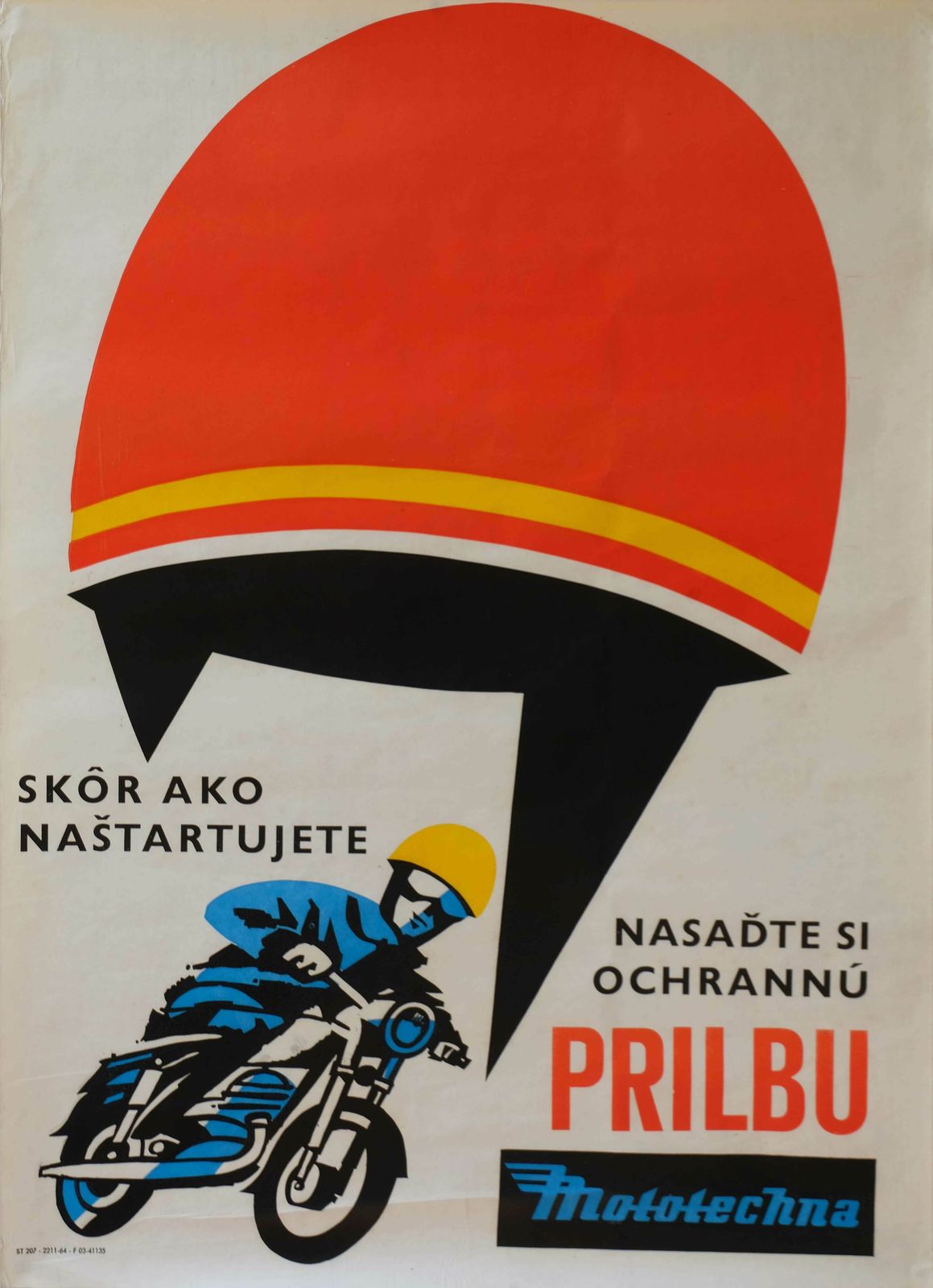 Before You Start, Put On Your Helmet For Protection   Original Czech Republic Poster | 1964