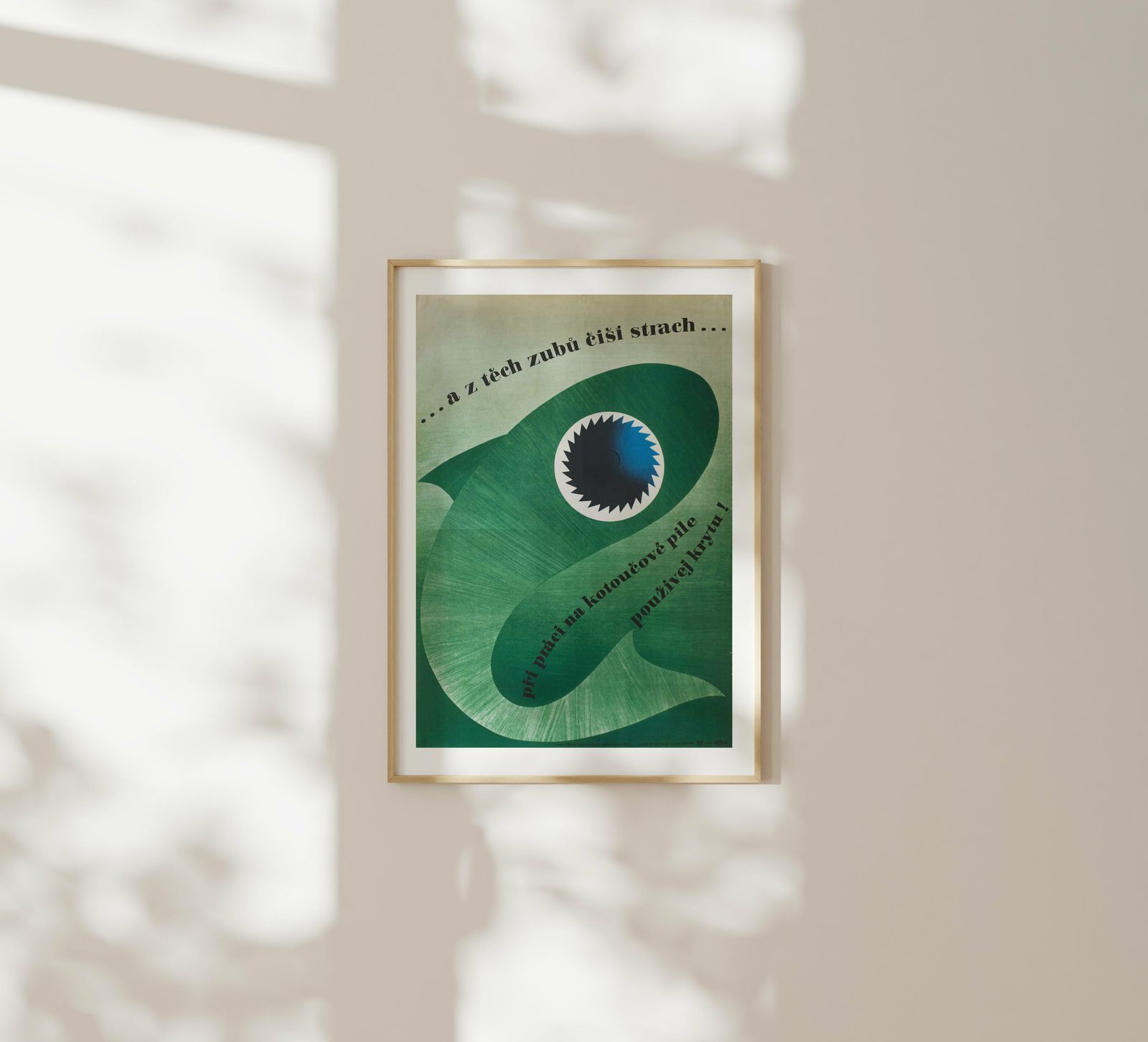 When Working With A Circular Saw, Use Protection   Original Czech Republic Poster | 1970s photo furniture