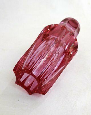 Small Faceted Vase Cut In Purple Pink Glass, 1960s photo for sale