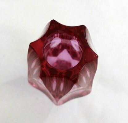 Small Faceted Vase Cut In Purple Pink Glass, 1960s photo buy