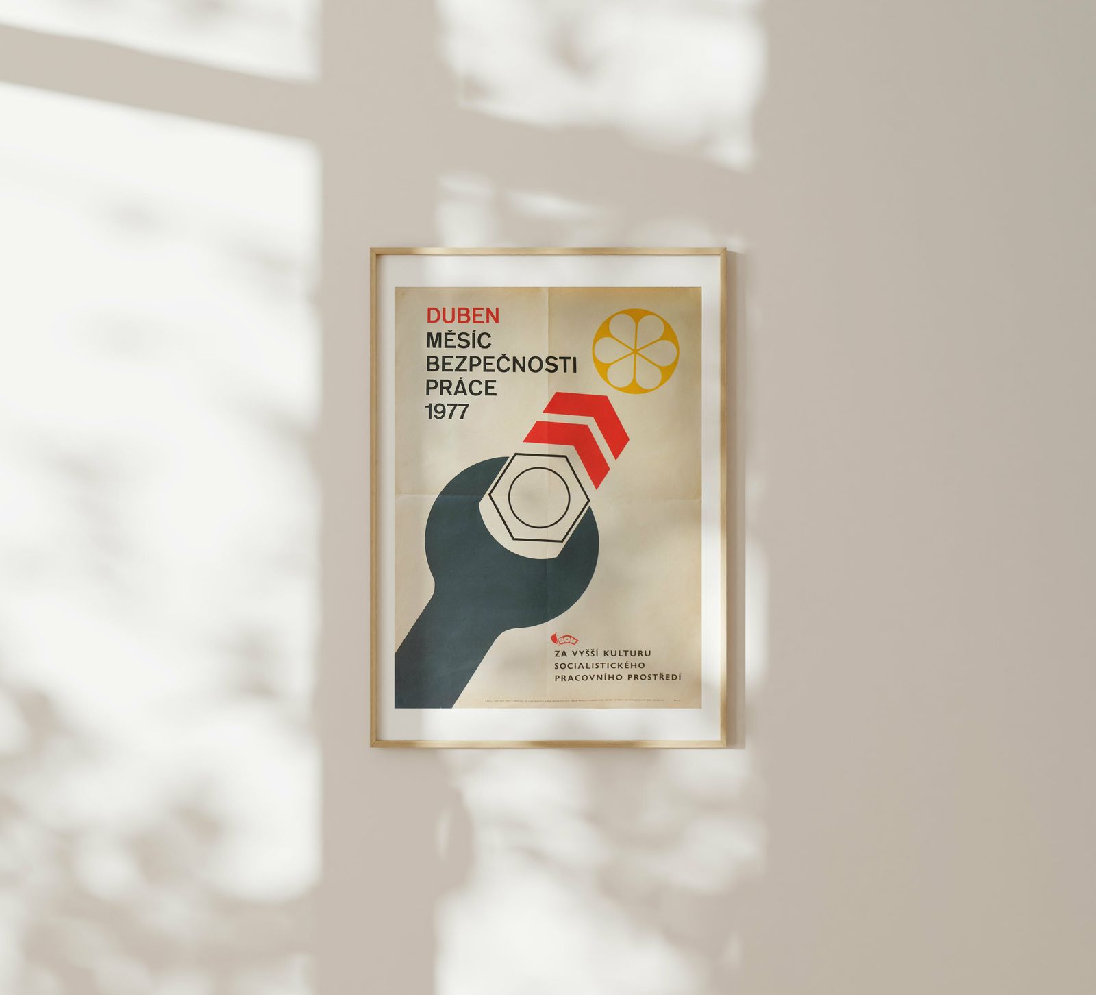 April 1977   Occupational Safety Month   Original Czech Republic Poster | 1977 photo furniture