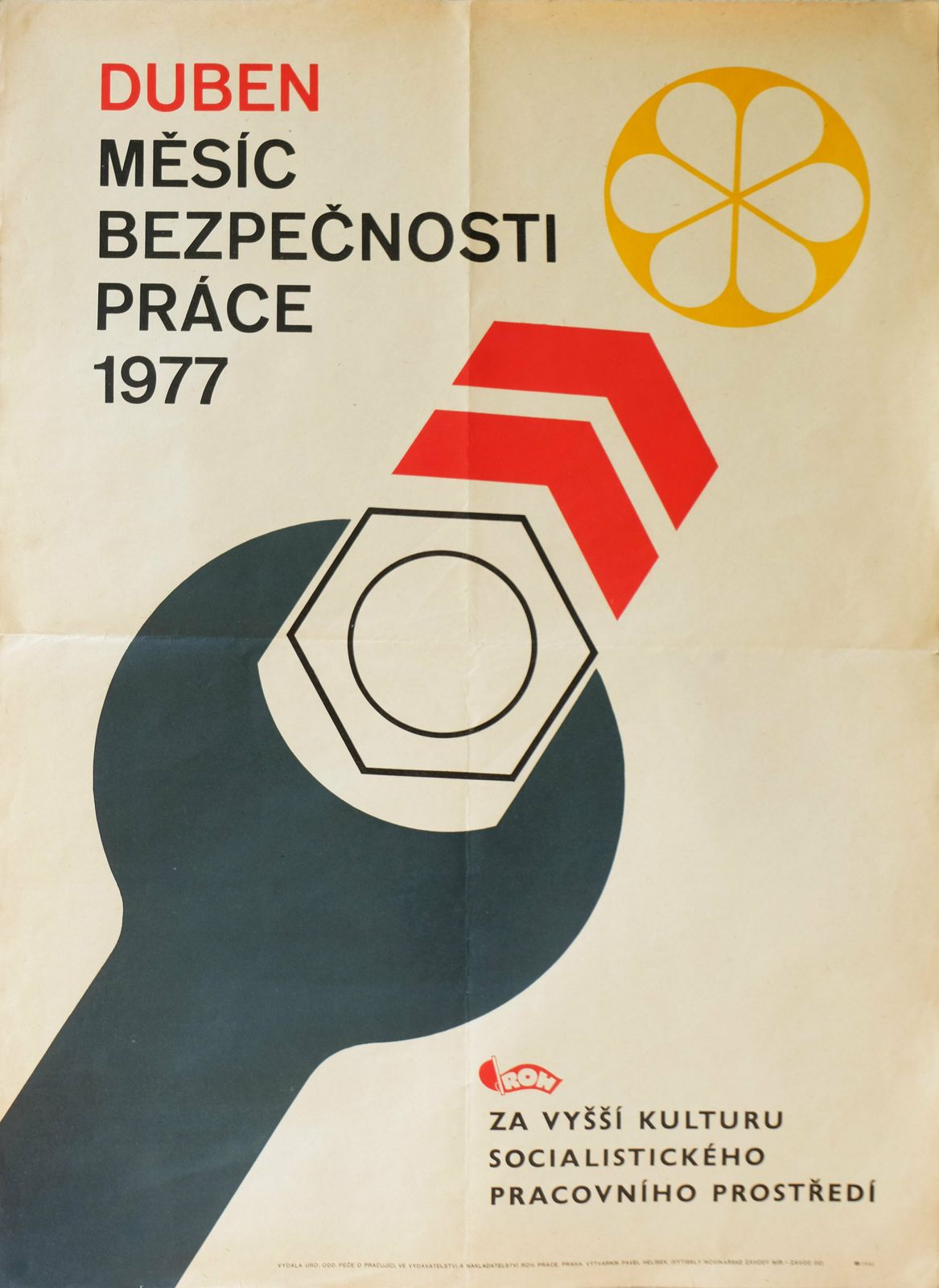 April 1977   Occupational Safety Month   Original Czech Republic Poster | 1977