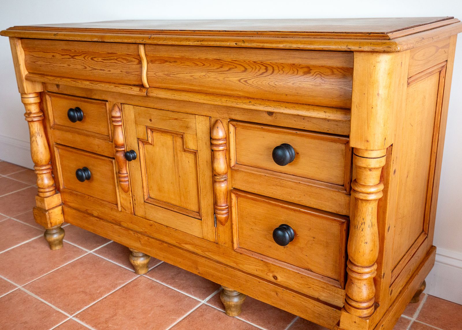 Antique Lancashire Dresser Base Pine 1850 Blonde Buffet Sideboard Commode English Country House Farmhouse 19th Century V.Ictorian photo vintage