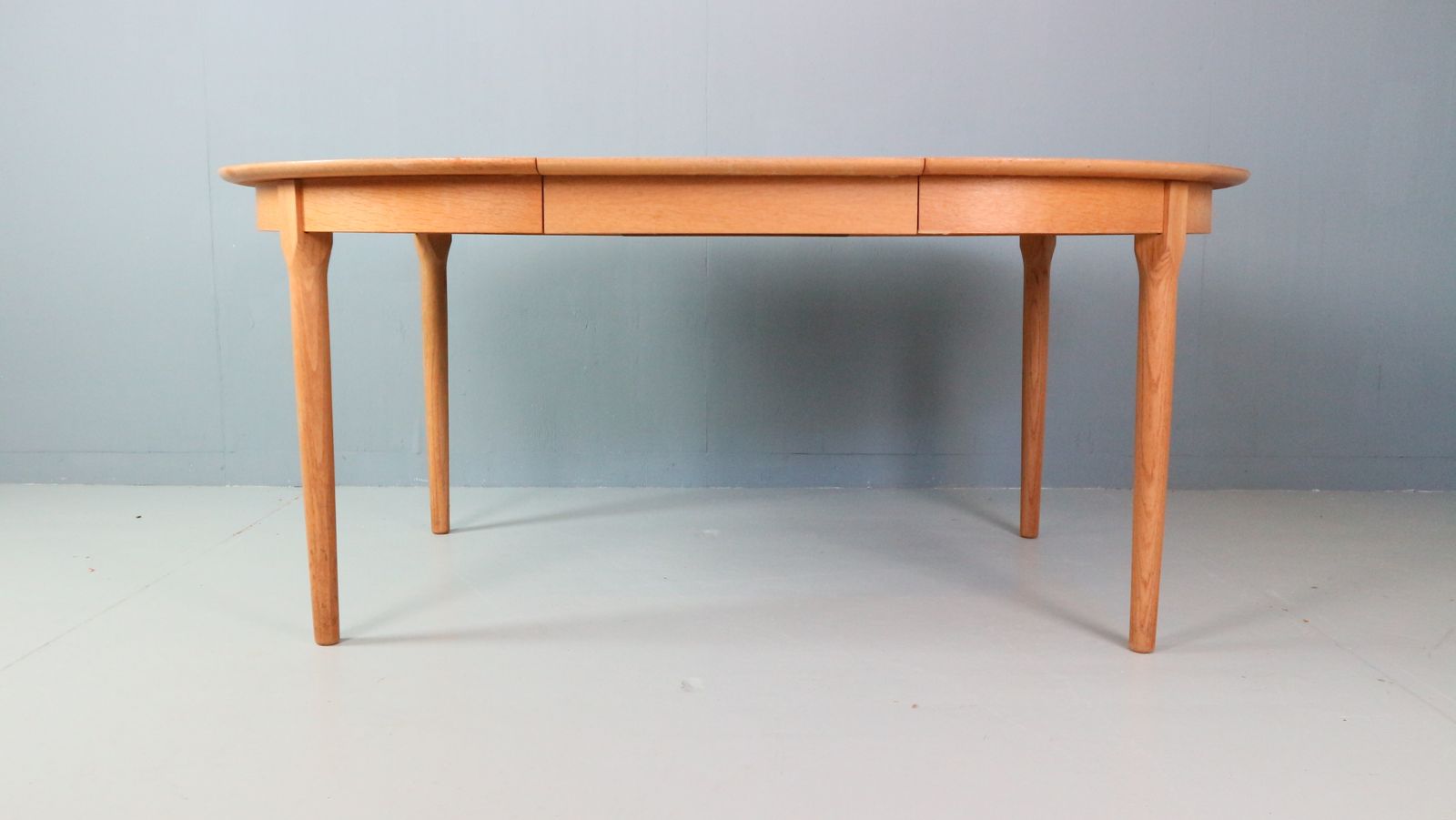 Danish Oak Round Extendable Dining Table By Rosengaarden 1960 Denmark photo furniture