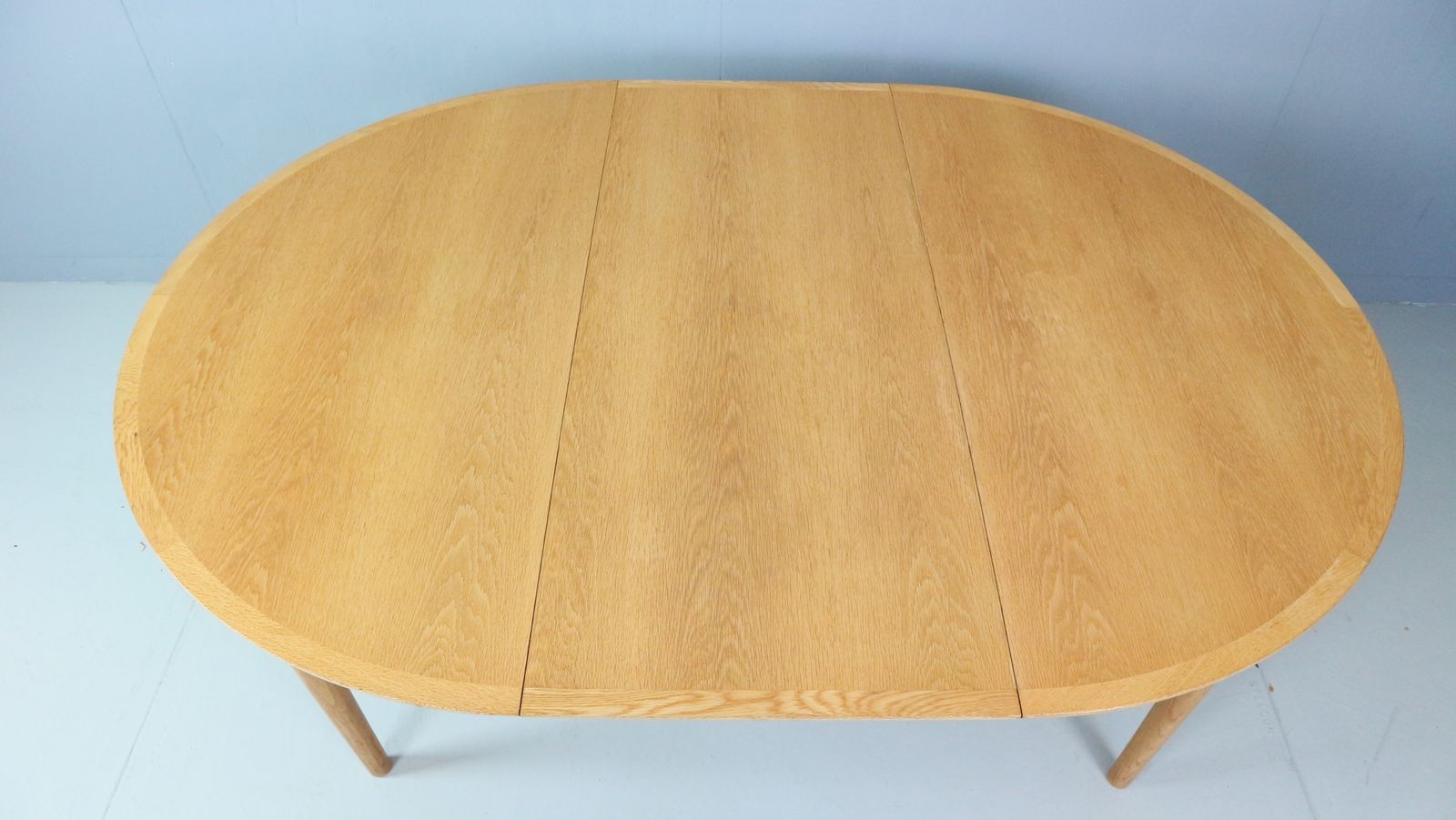 Danish Oak Round Extendable Dining Table By Rosengaarden 1960 Denmark photo for sale