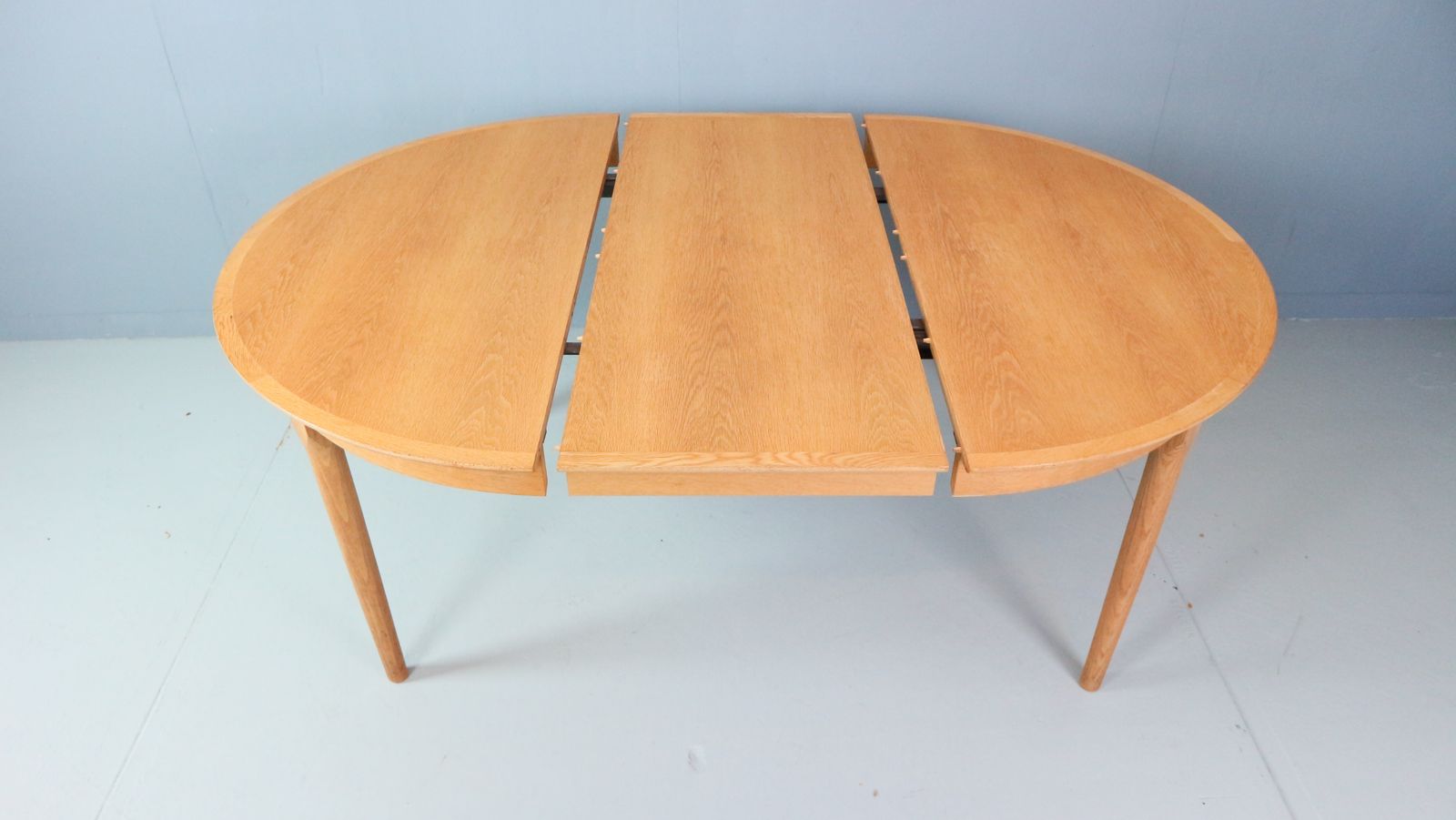 Danish Oak Round Extendable Dining Table By Rosengaarden 1960 Denmark photo buy