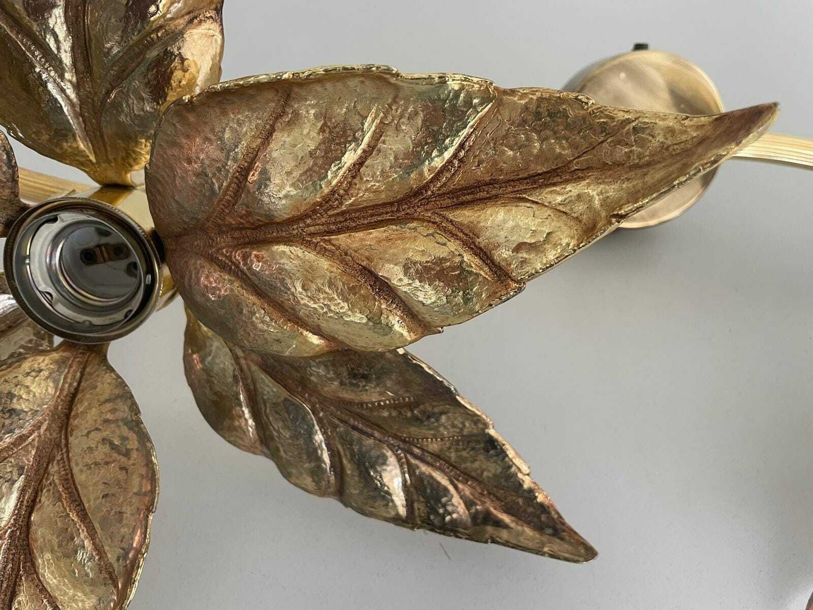 photo furniture Mid Century Modern Wonderful Twin Flower Shade Full Brass Wall Or Ceiling Lamp By Willy Daro For Massive, 1970s, Germany