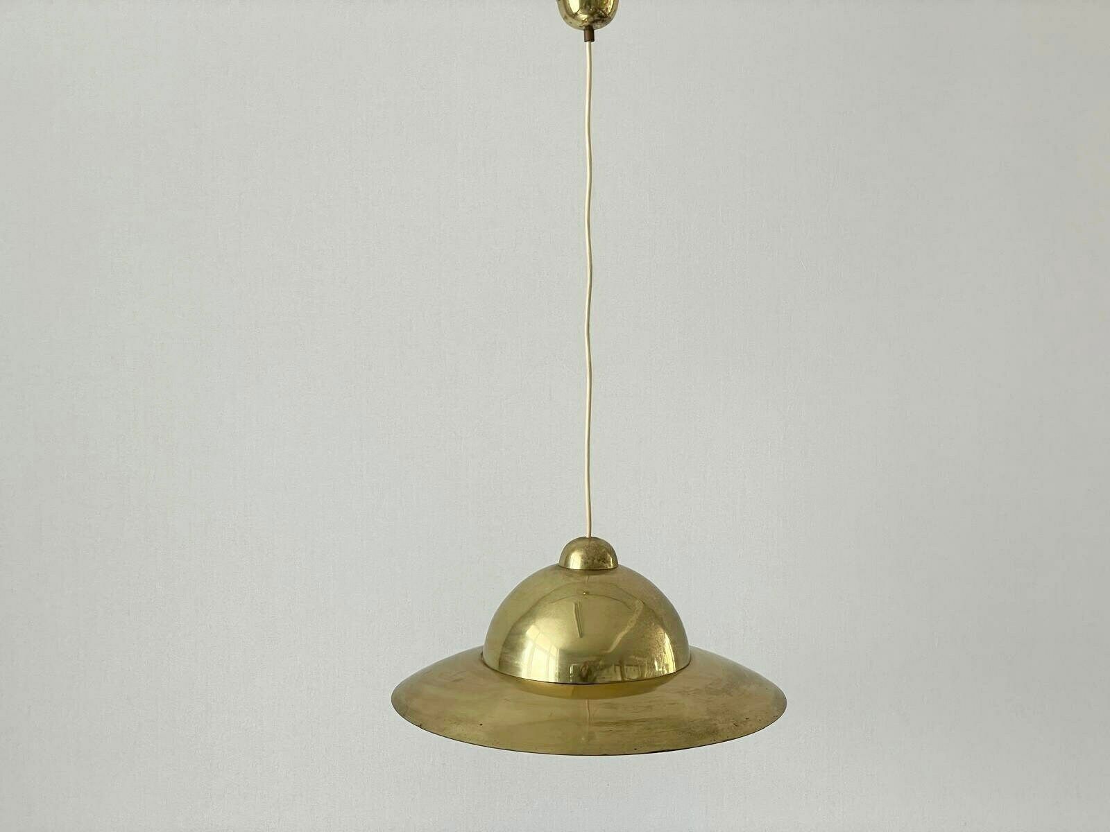 Mid Century Modern Italian Heavy Brass Pendant Lamp, 1960s, Italy photo for sale