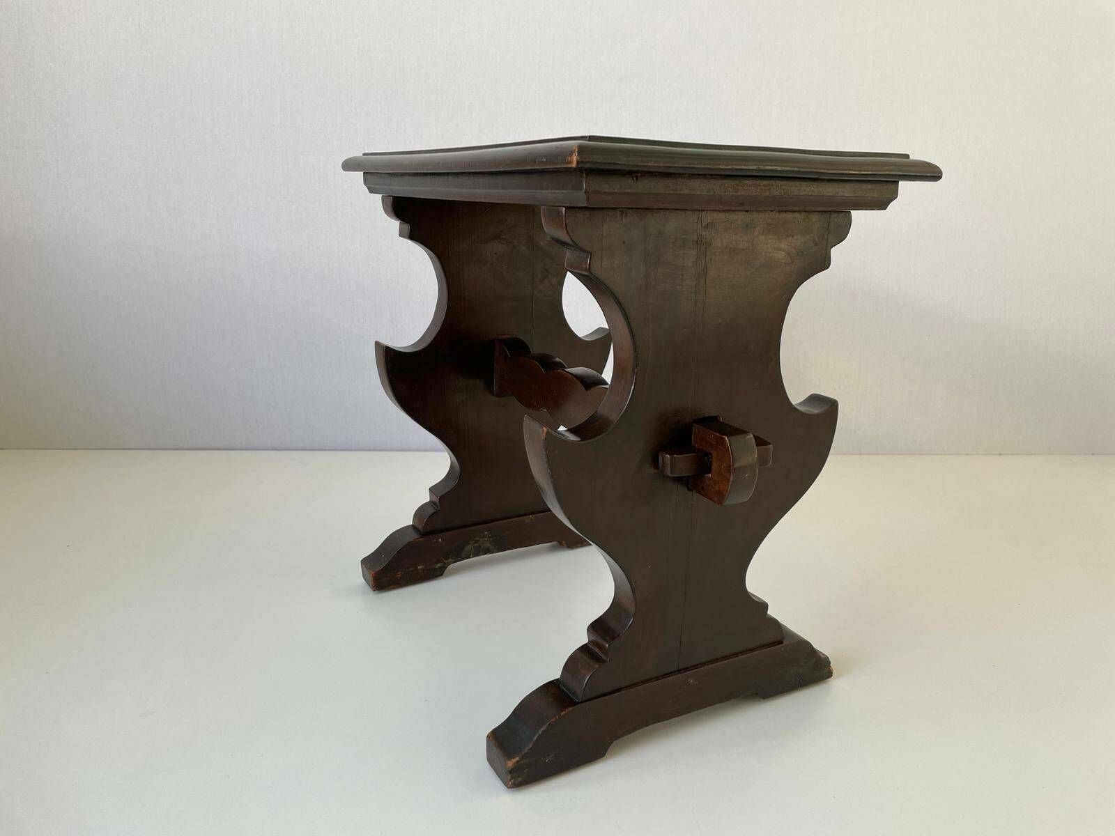 Italian Craft Mahogany Trestle Leg Table photo Furniture