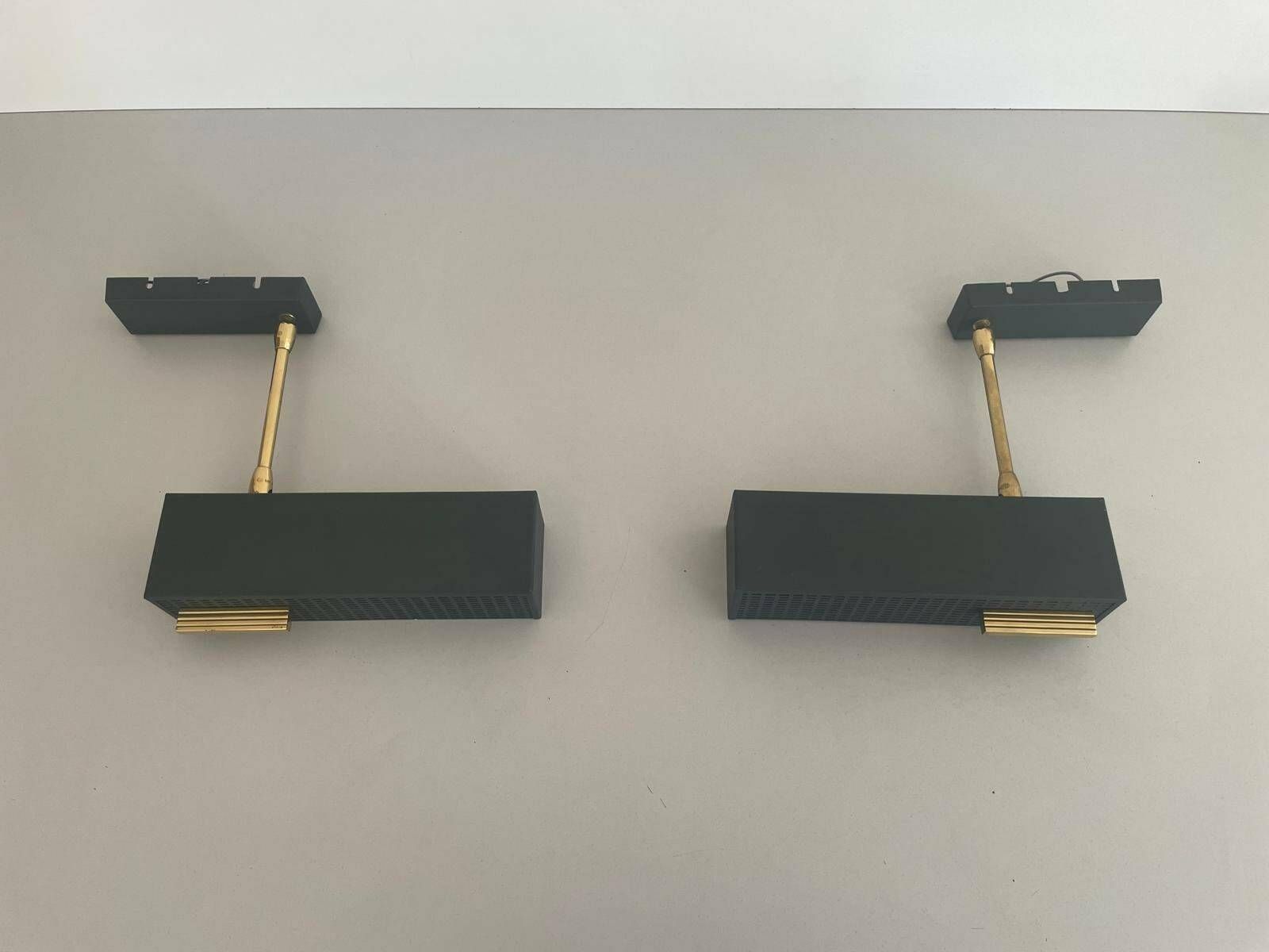 Mid Century Metal And Brass Pair Of Sconces By Paul Neuhaus Leuchten, 1950s, Germany photo for sale