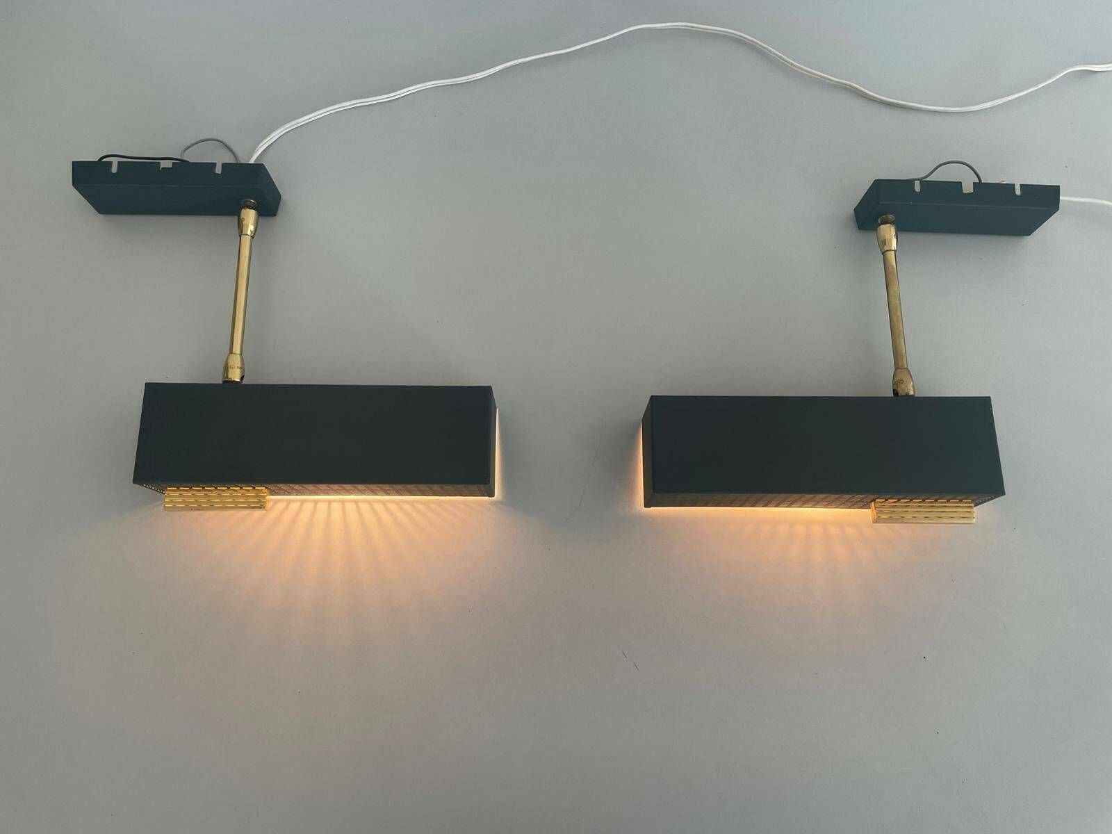 photo for sale Mid Century Metal And Brass Pair Of Sconces By Paul Neuhaus Leuchten, 1950s, Germany