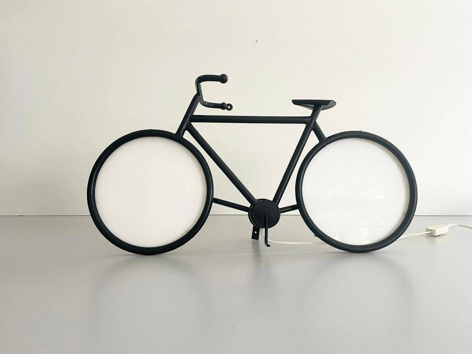 Lovely Black Metal Bicycle Table Or Wall Lamp By Zicoli Limbach, 1970s, Germany photo furniture