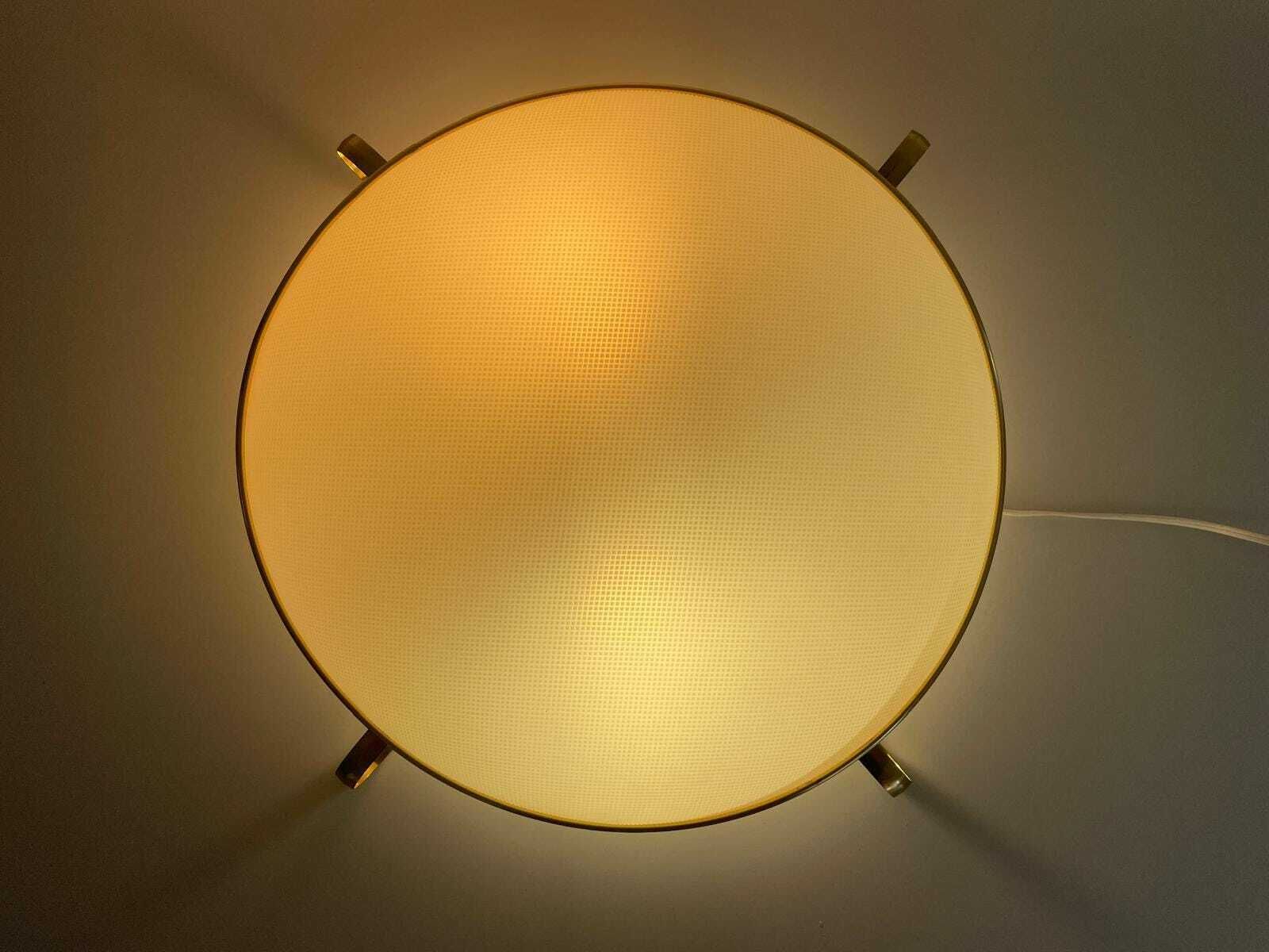 Erco Gold Metal Frame Beautiful Retro Shade Xl Ceiling Or Wall Lamp, 1950s, Germany photo Lighting