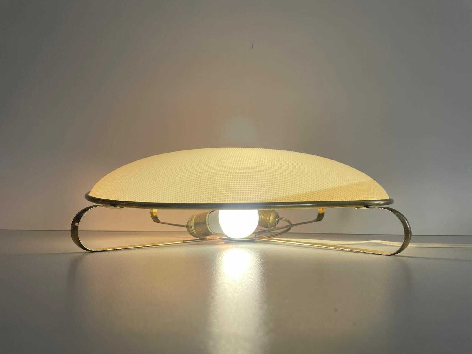 Erco Gold Metal Frame Beautiful Retro Shade Xl Ceiling Or Wall Lamp, 1950s, Germany photo vintage