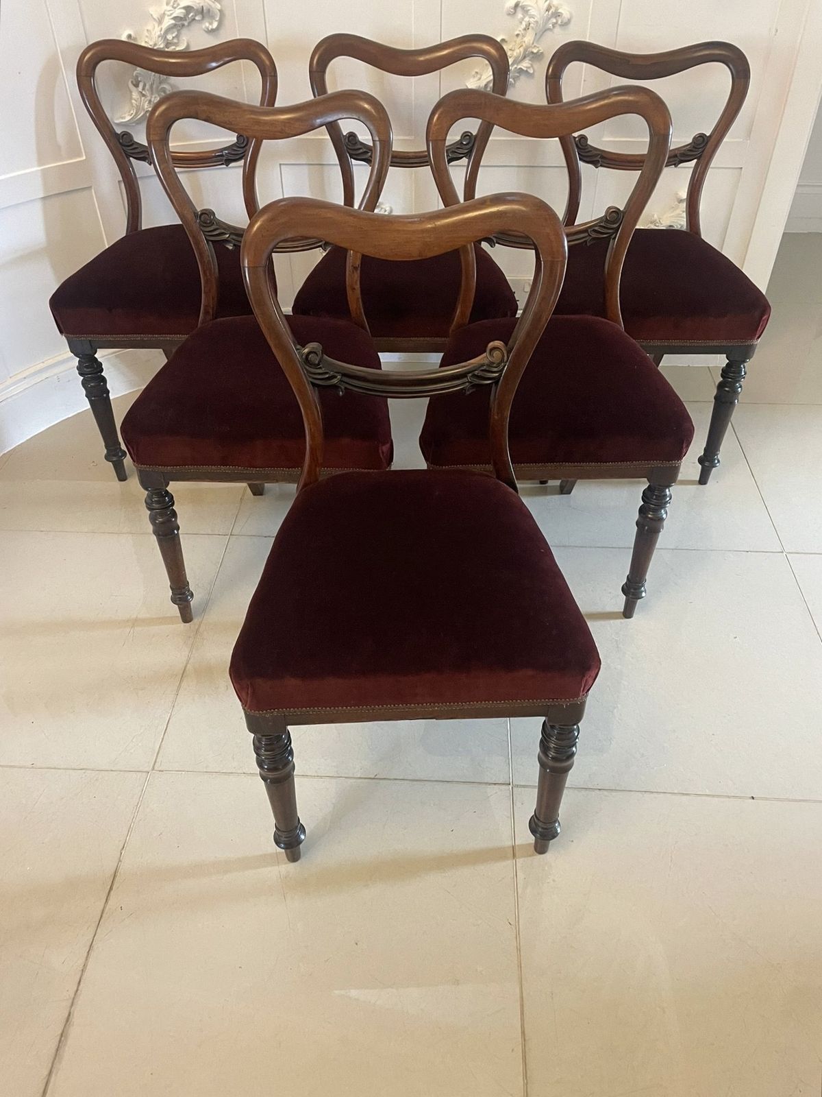 Quality Set Of Six Antique 19th Century Rosewood Dining Chairs
